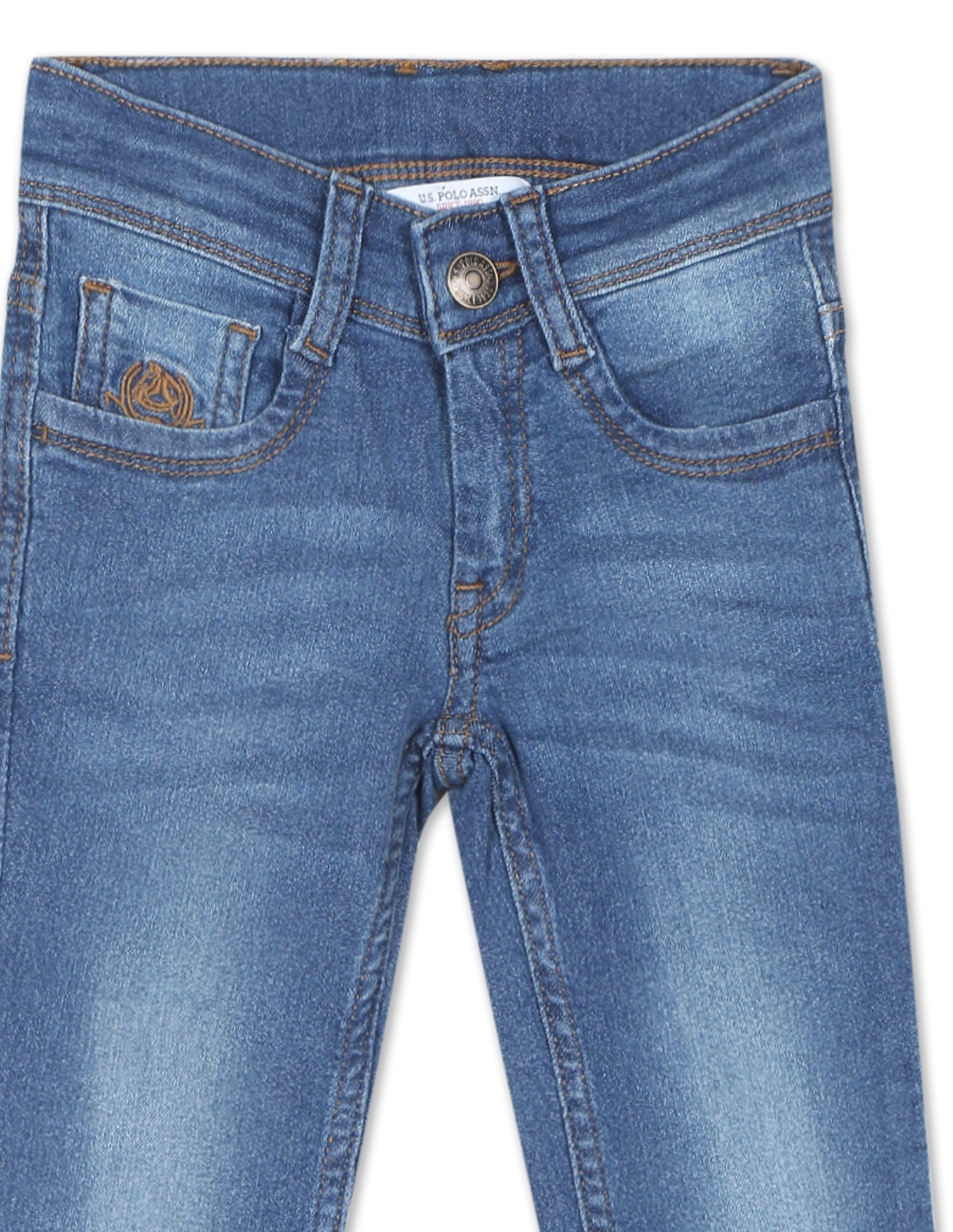 Boys Blue Mid Rise Slim Fit Jeans Blue - U.S. Polo Assn. India | Large