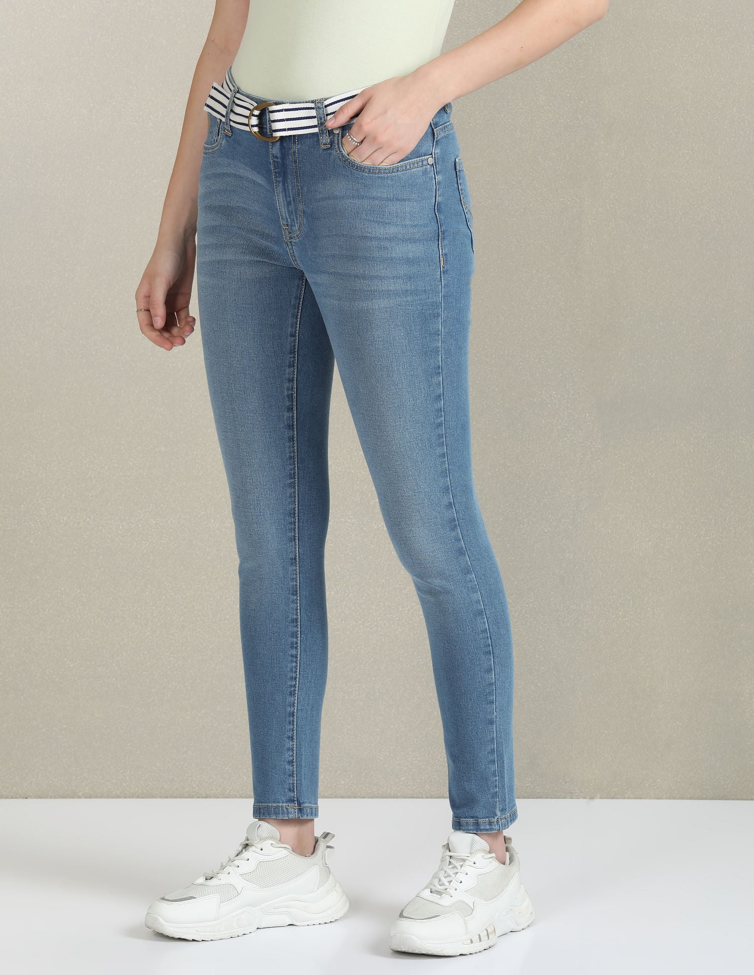 Mid Rise Stone Wash Jeans Blue - U.S. POLO ASSN. | Large