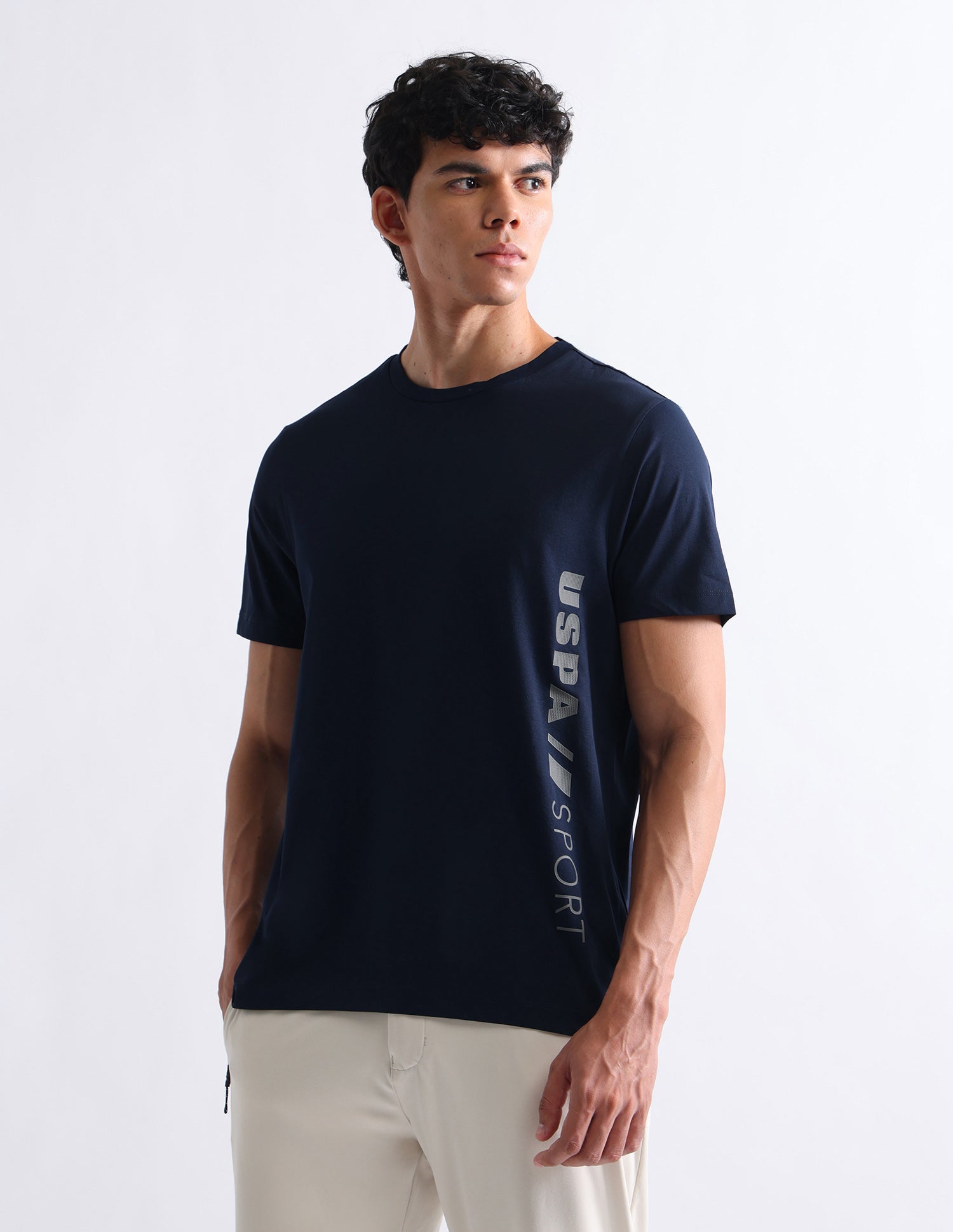 Brand Printed Regular Fit T- Shirt Navy - U.S. Polo Assn. India | Large
