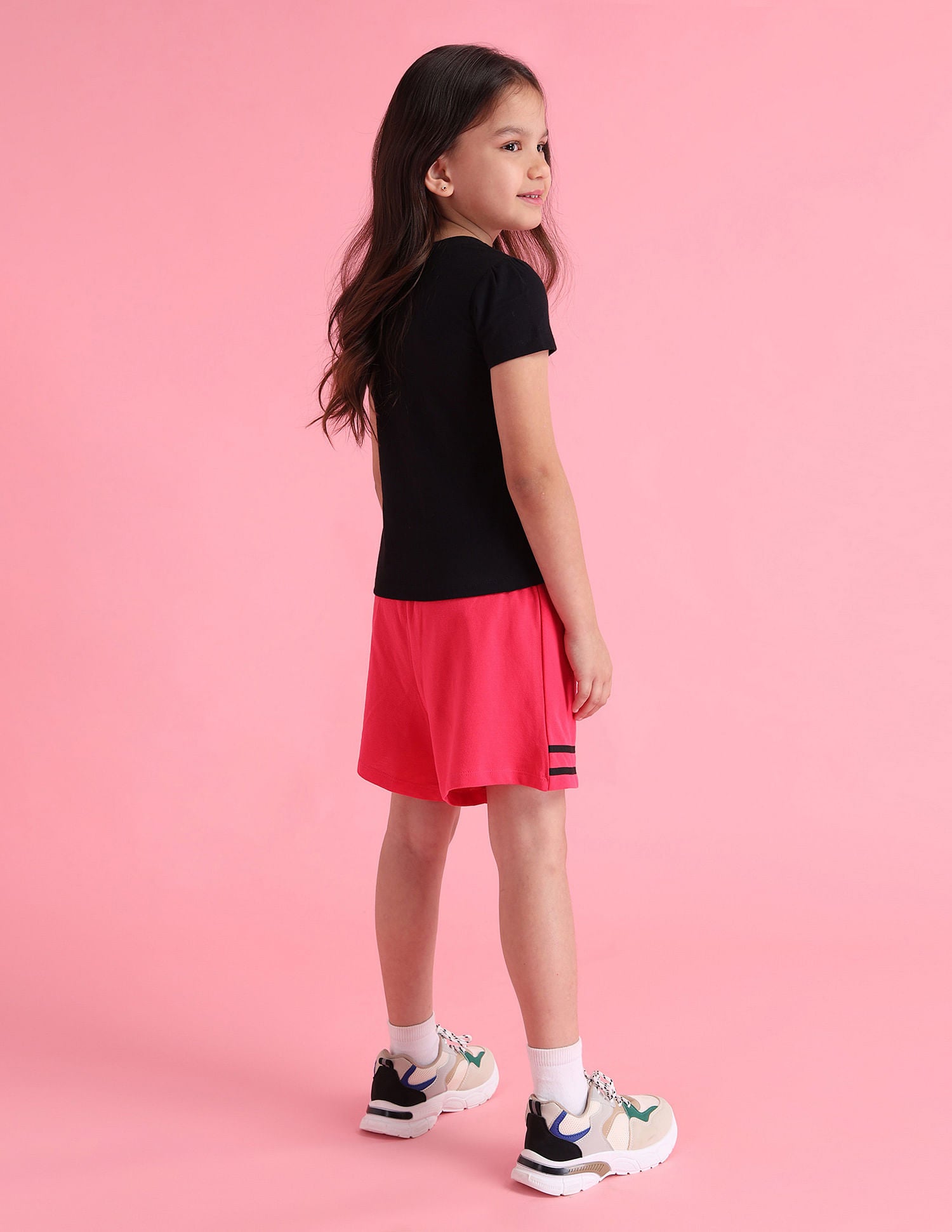 Girls Embellished Crew Neck T-Shirt Black - U.S. Polo Assn. India | Large