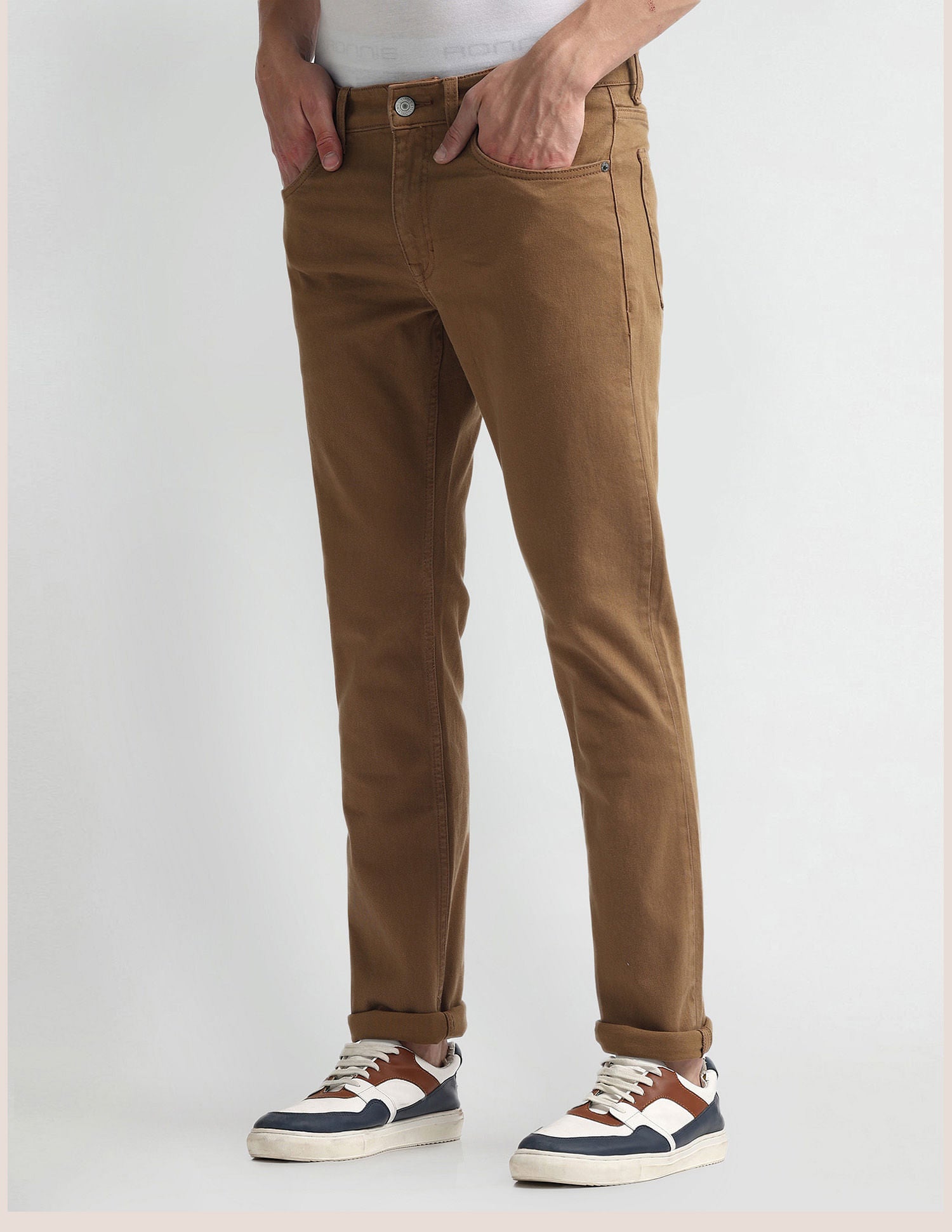 Brandon Slim Tapered Brown Jeans Brown - U.S. Polo Assn. India | Large