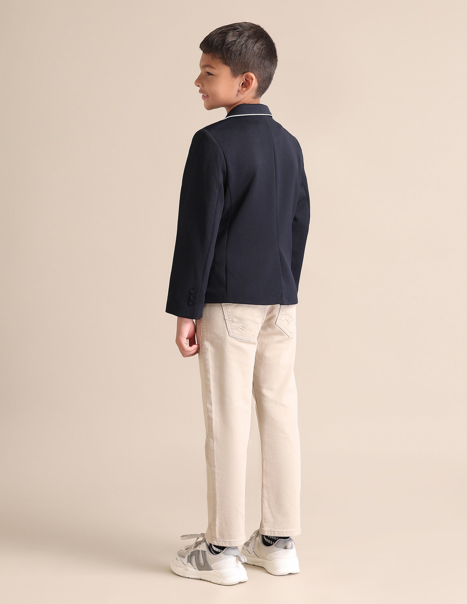 Boys Textured Pattern Blazer Black - U.S. POLO ASSN. | Large