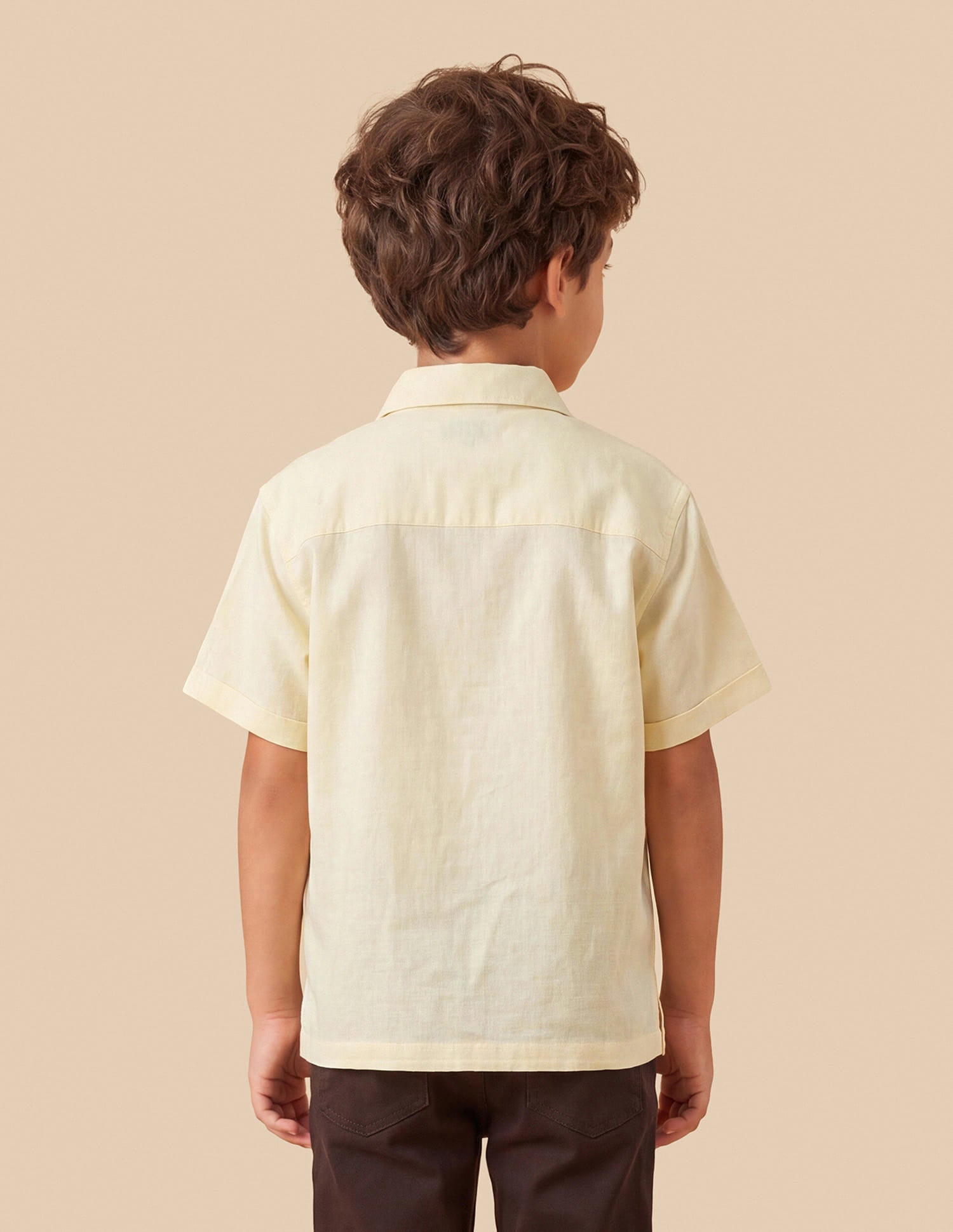 Solid Boxy Fit Shirt Yellow - U.S. Polo Assn. India | Large