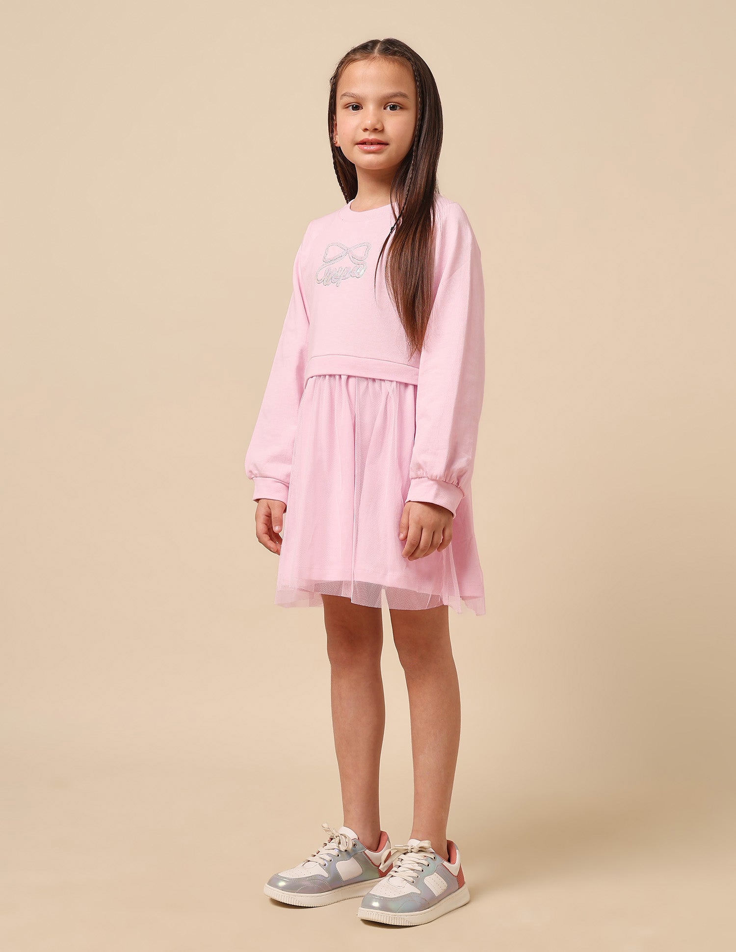 Girls Brand Embellished A-Line Dress Light Pink - U.S. POLO ASSN. | Large