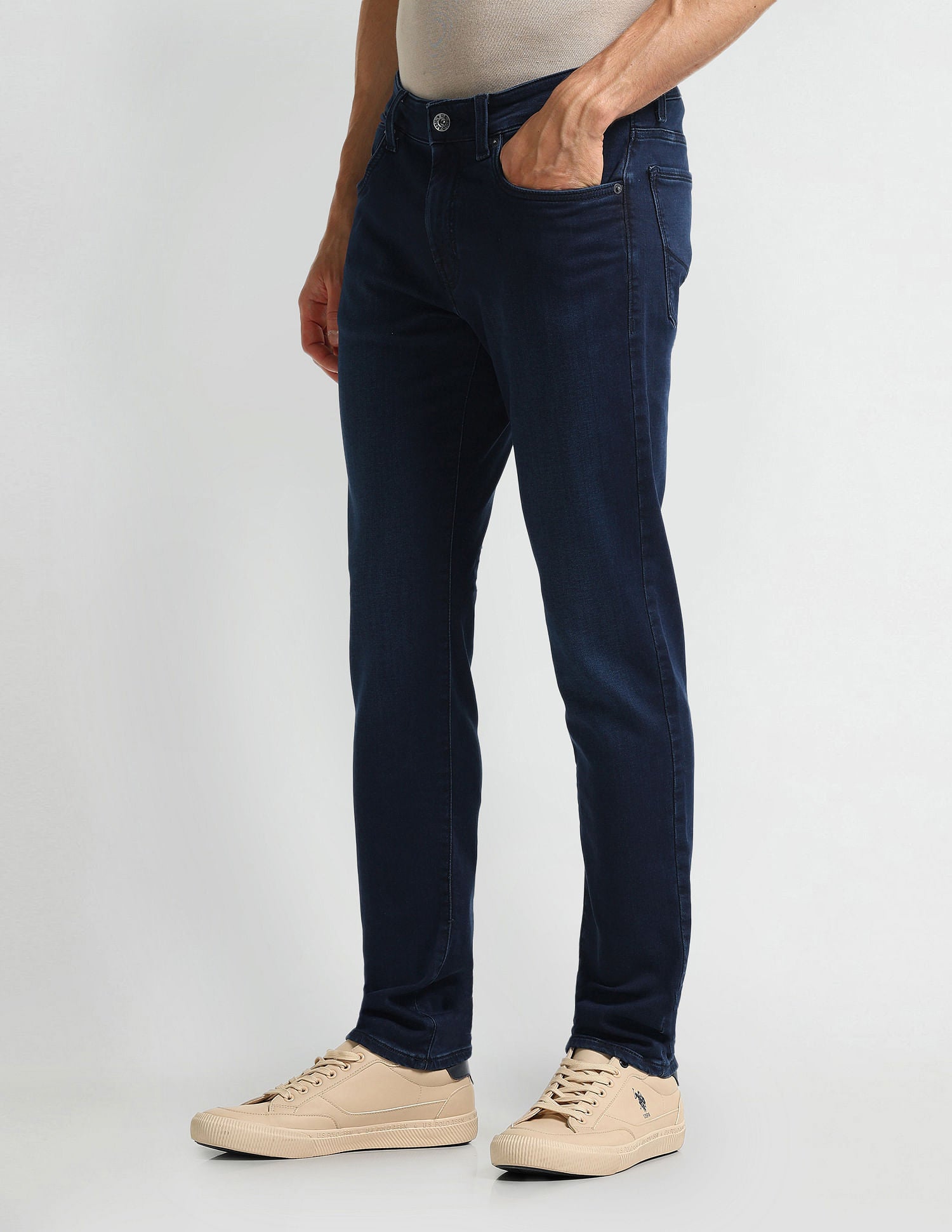 Slim Tapered Blue Jeans Dark-Blue - U.S. Polo Assn. India | Large