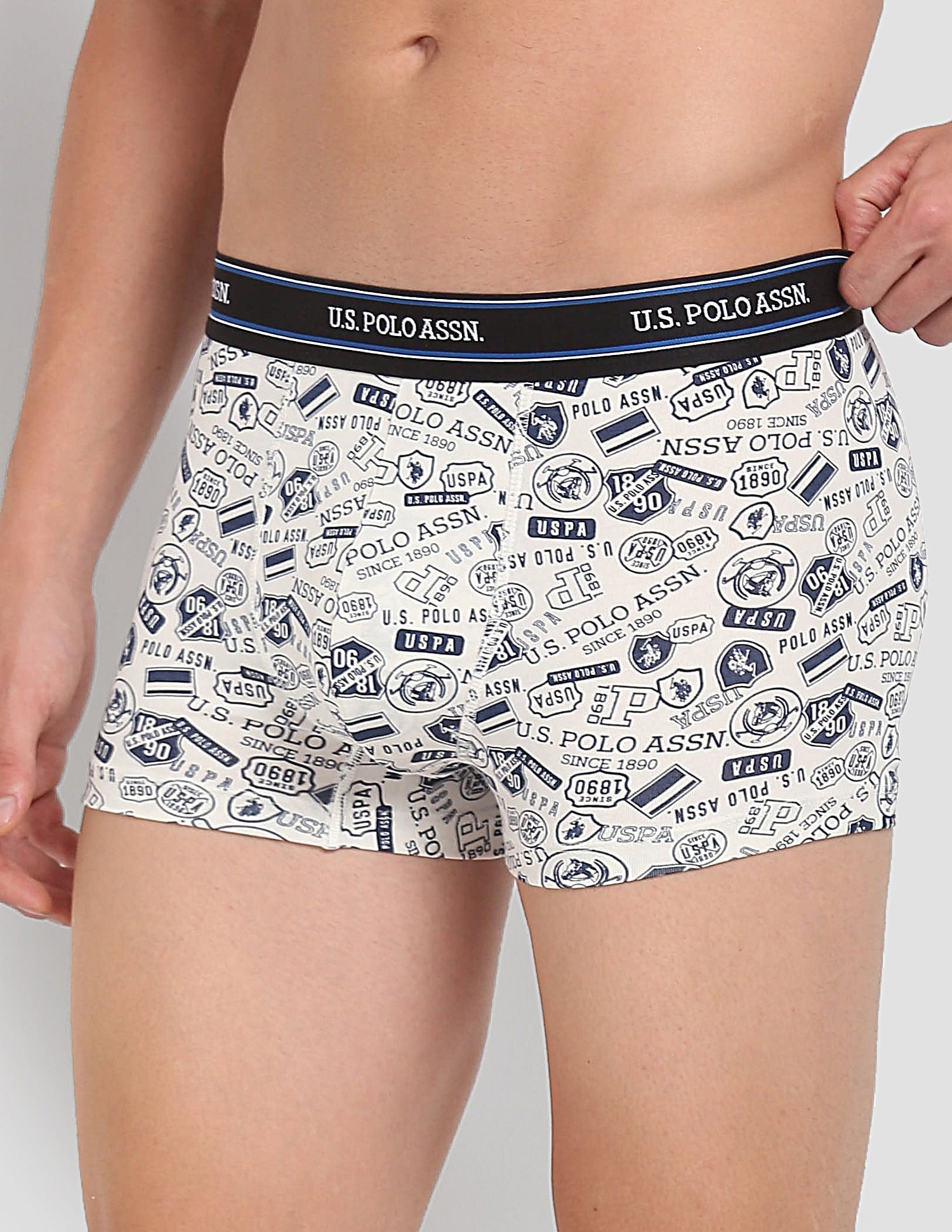 All Over Print Ribbed Jersey I616 Trunks - Pack Of 1 Ivory - U.S. POLO ASSN. | Large