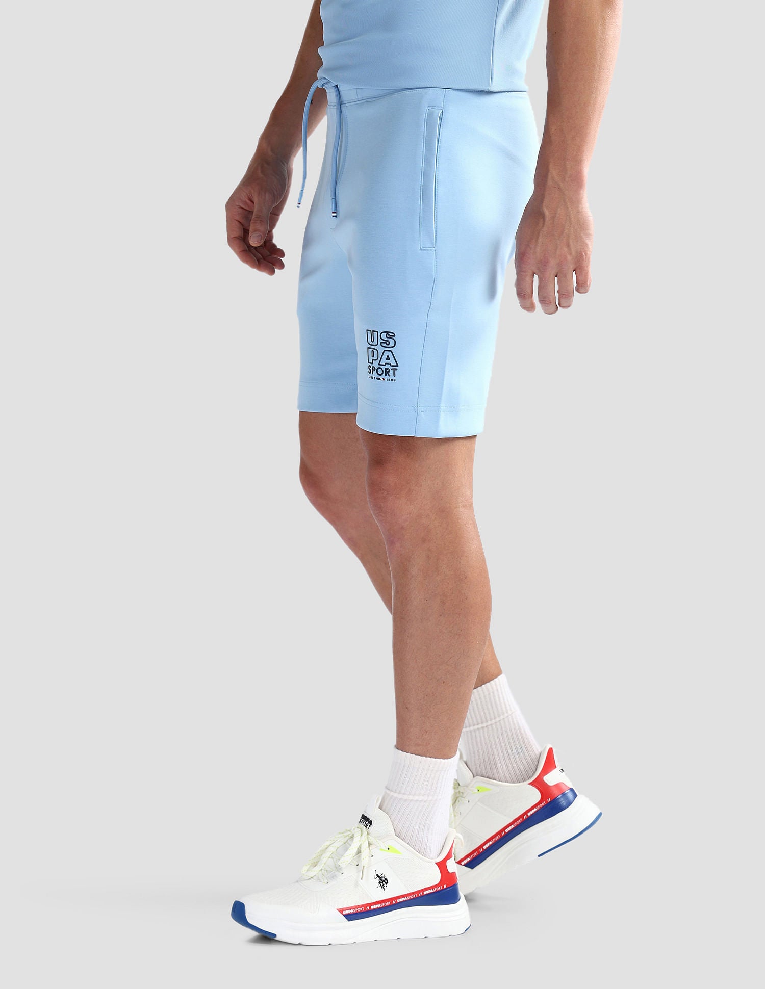 Solid Slim Fit Active Shorts Blue - U.S. Polo Assn. India | Large