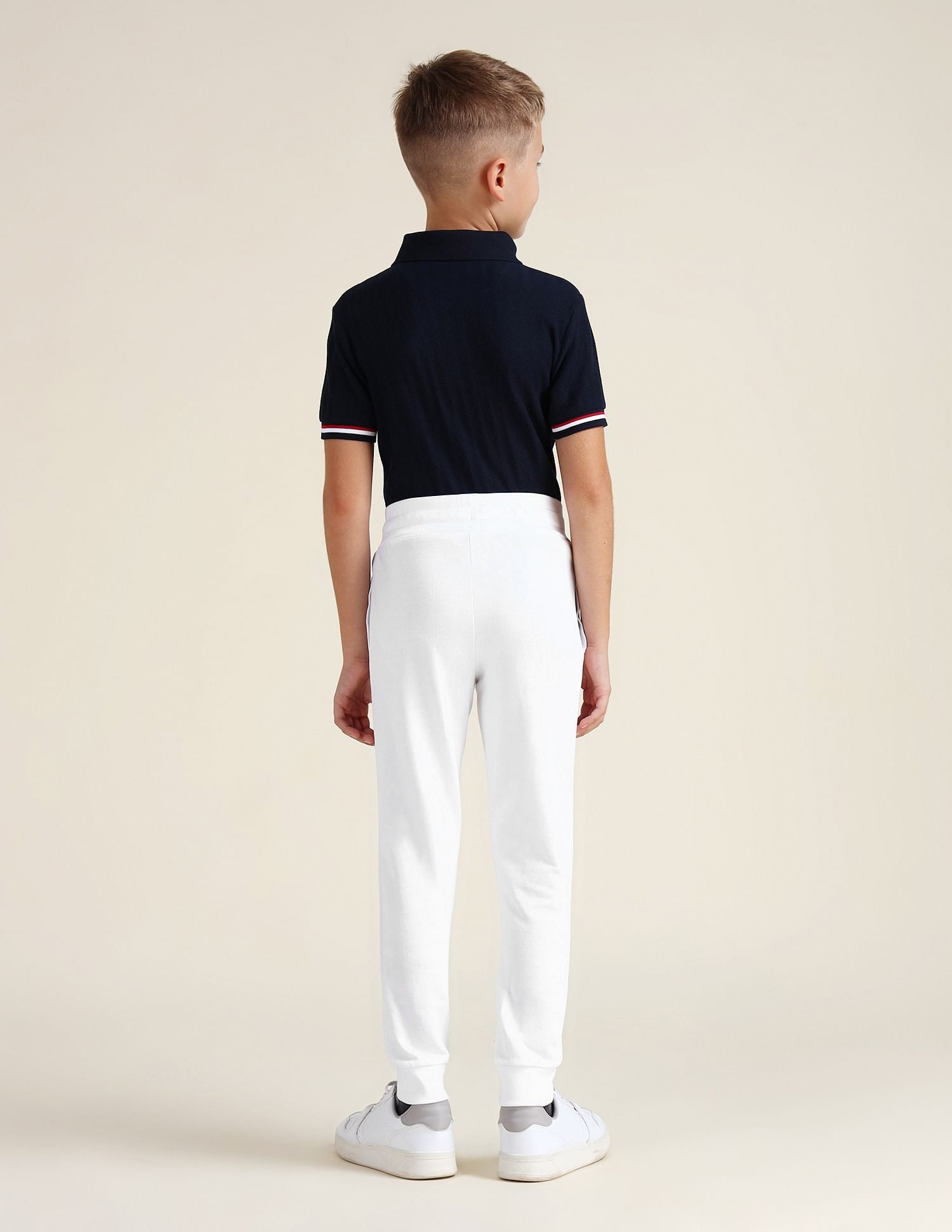 Boys Regular Fit Cotton Joggers White - U.S. POLO ASSN. | Large