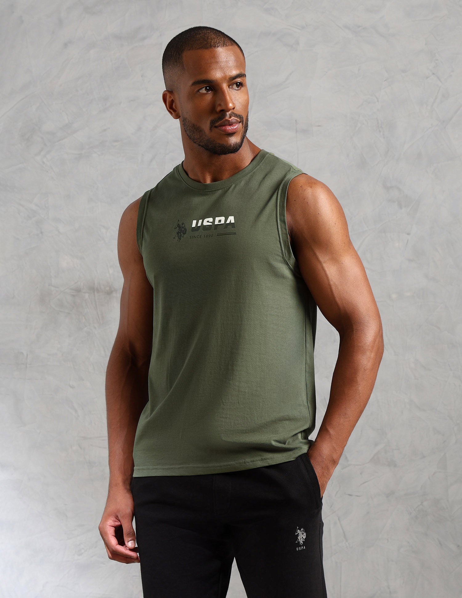 Brand Print Comfort Fit OEV06 Vest - Pack Of 1 Olive - U.S. POLO ASSN. | Large