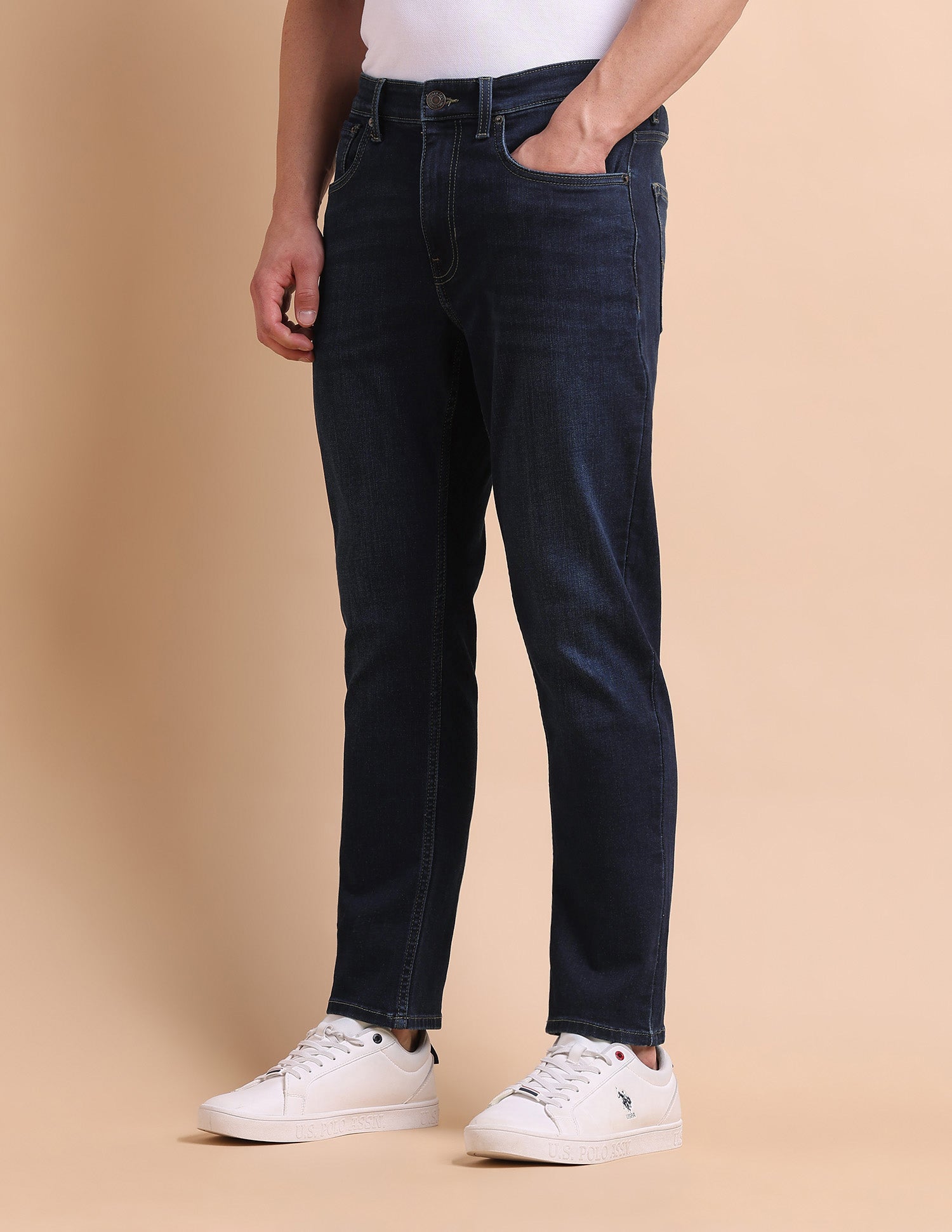 Cole Comfort Cropped Fit Blue Jeans Blue - U.S. POLO ASSN. | Large