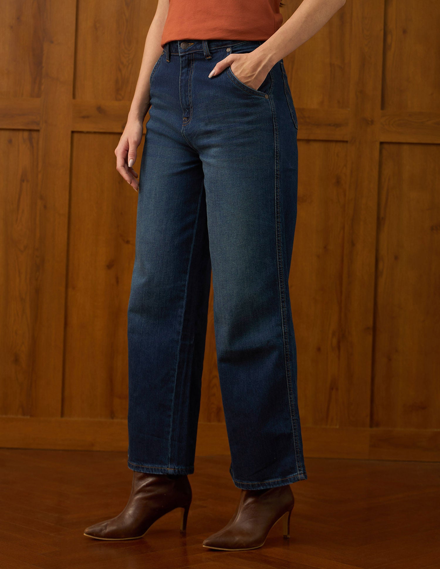 High Rise Baggy Fit Jeans Dark Blue - U.S. POLO ASSN. | Large