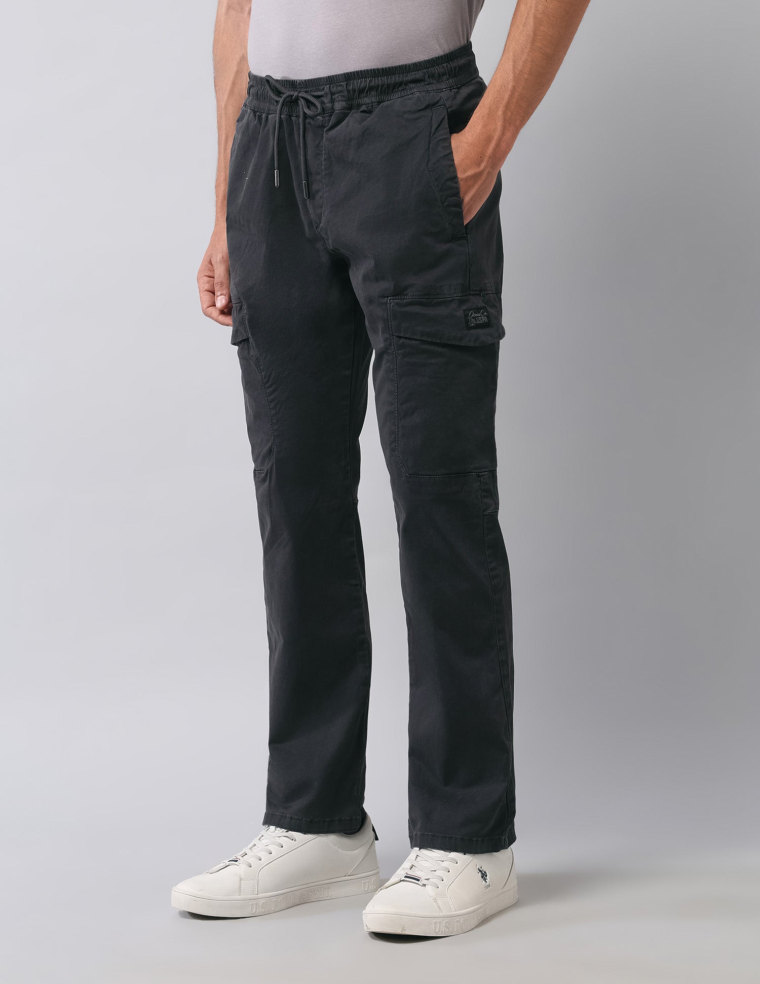 Straight Fit  Twill Cargos Black - U.S. Polo Assn. India | Large