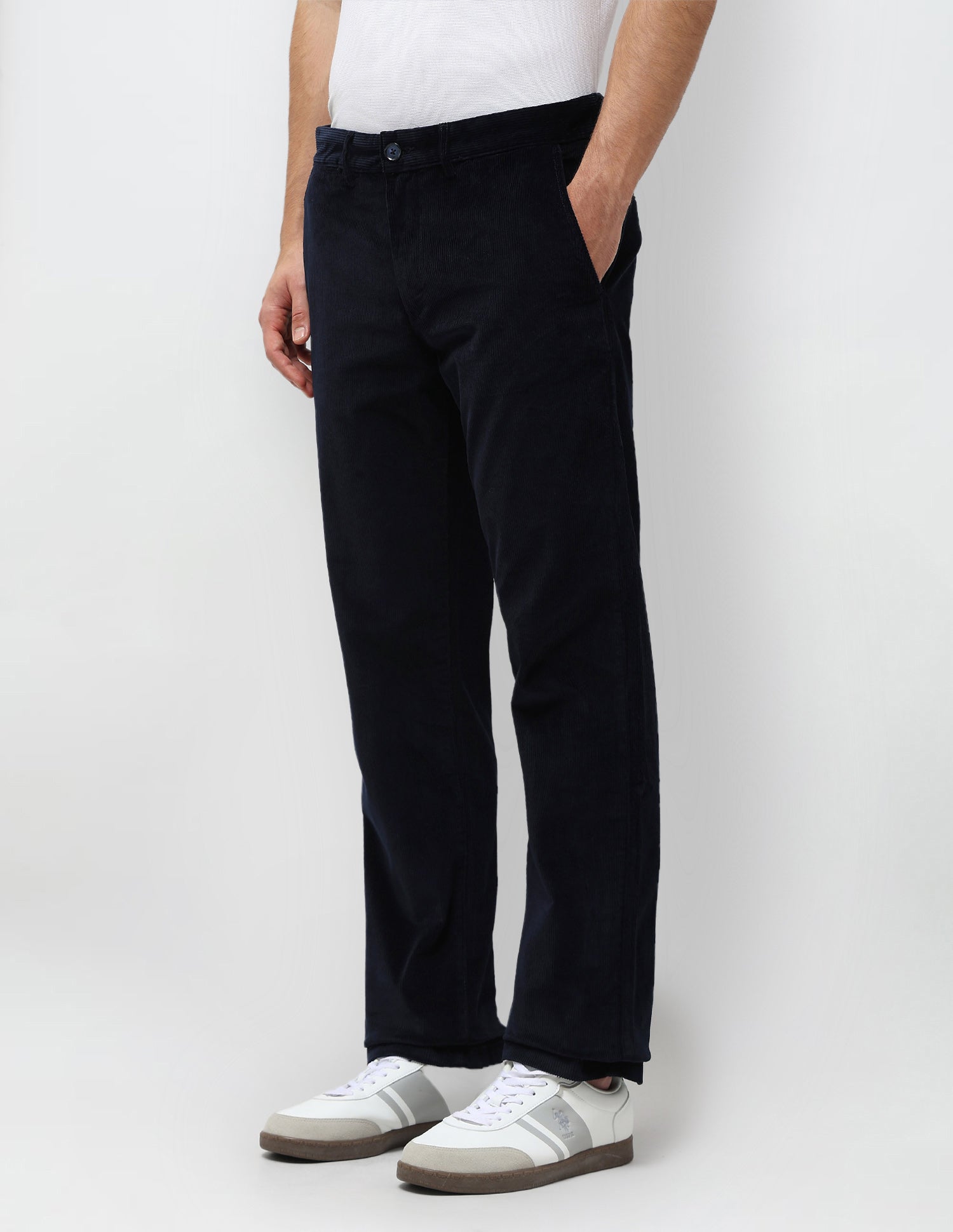 Riley Straight Fit Corduroy Trousers Navy - U.S. POLO ASSN. | Large