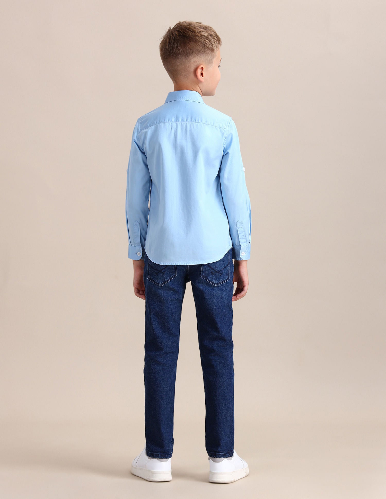 Dobby Regular Fit Solid Shirt Light Blue - U.S. POLO ASSN. | Large