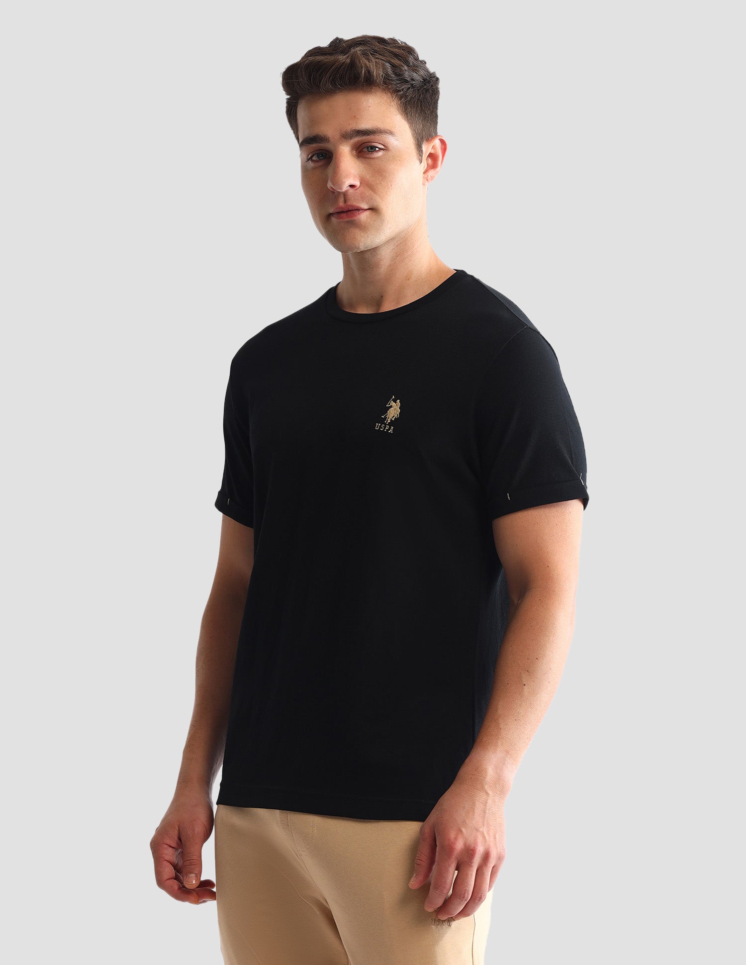 Solid Round Neck Loungewear T-Shirt Little Boy Blue - U.S. POLO ASSN. | Large