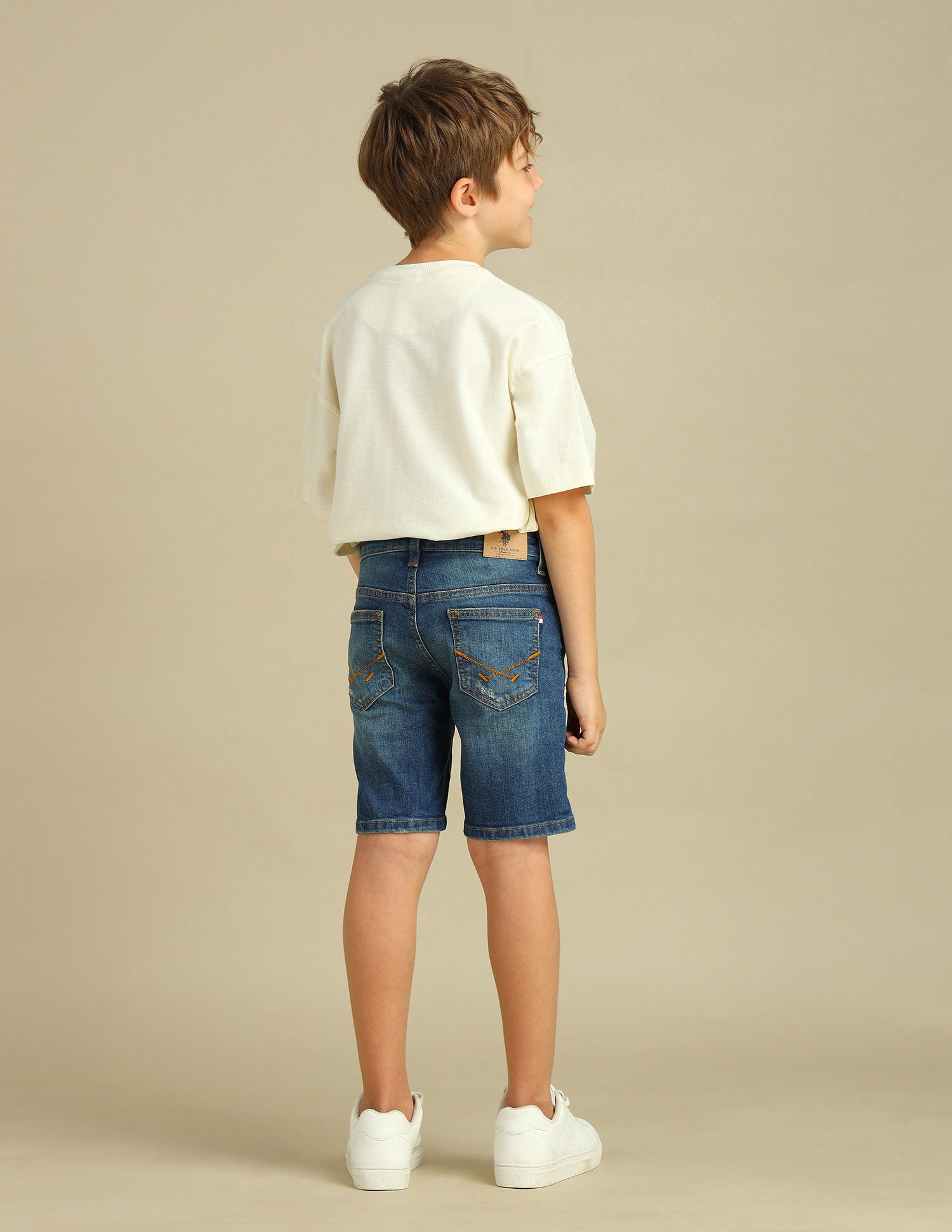 Boys Regular Fit Denim Shorts Light Wash - U.S. POLO ASSN. | Large