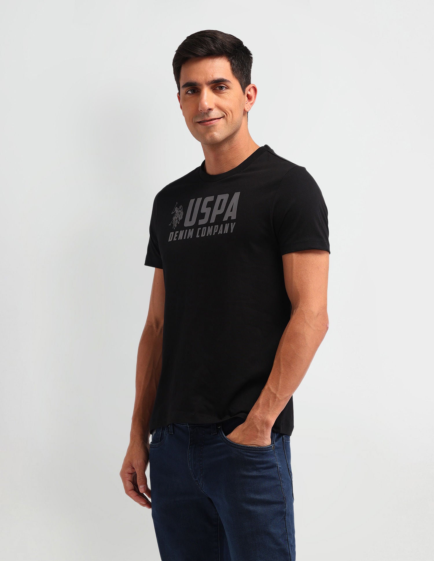 Collegiate Muscle Fit Brand T-Shirt Black - U.S. POLO ASSN. | Large