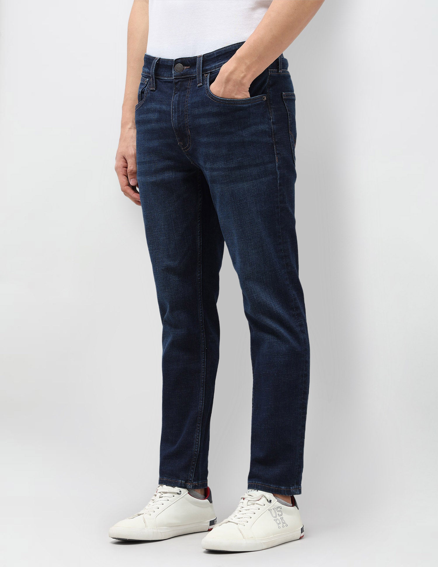 Cole Comfort Cropped Fit Blue Jeans Dark Blue - U.S. POLO ASSN. | Large