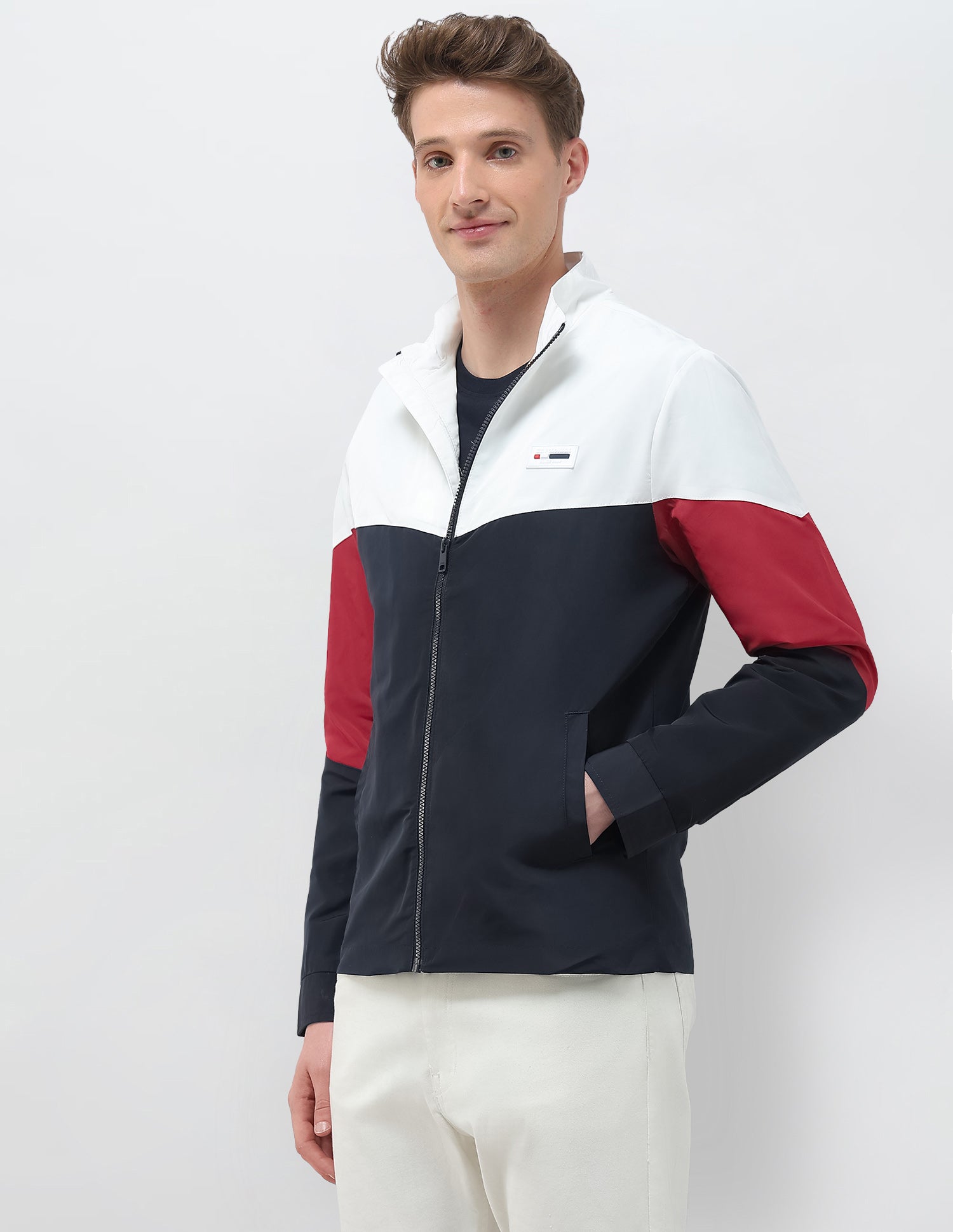 Colour Blocked Windcheater Jacket White - U.S. POLO ASSN. | Large
