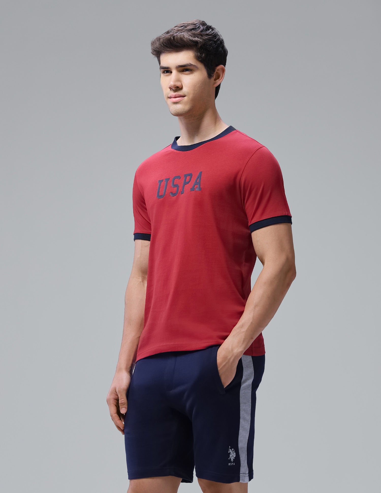 Brand Printed Regular Fit Loungewear T-Shirt Chilli Pepper - U.S. Polo Assn. India | Large