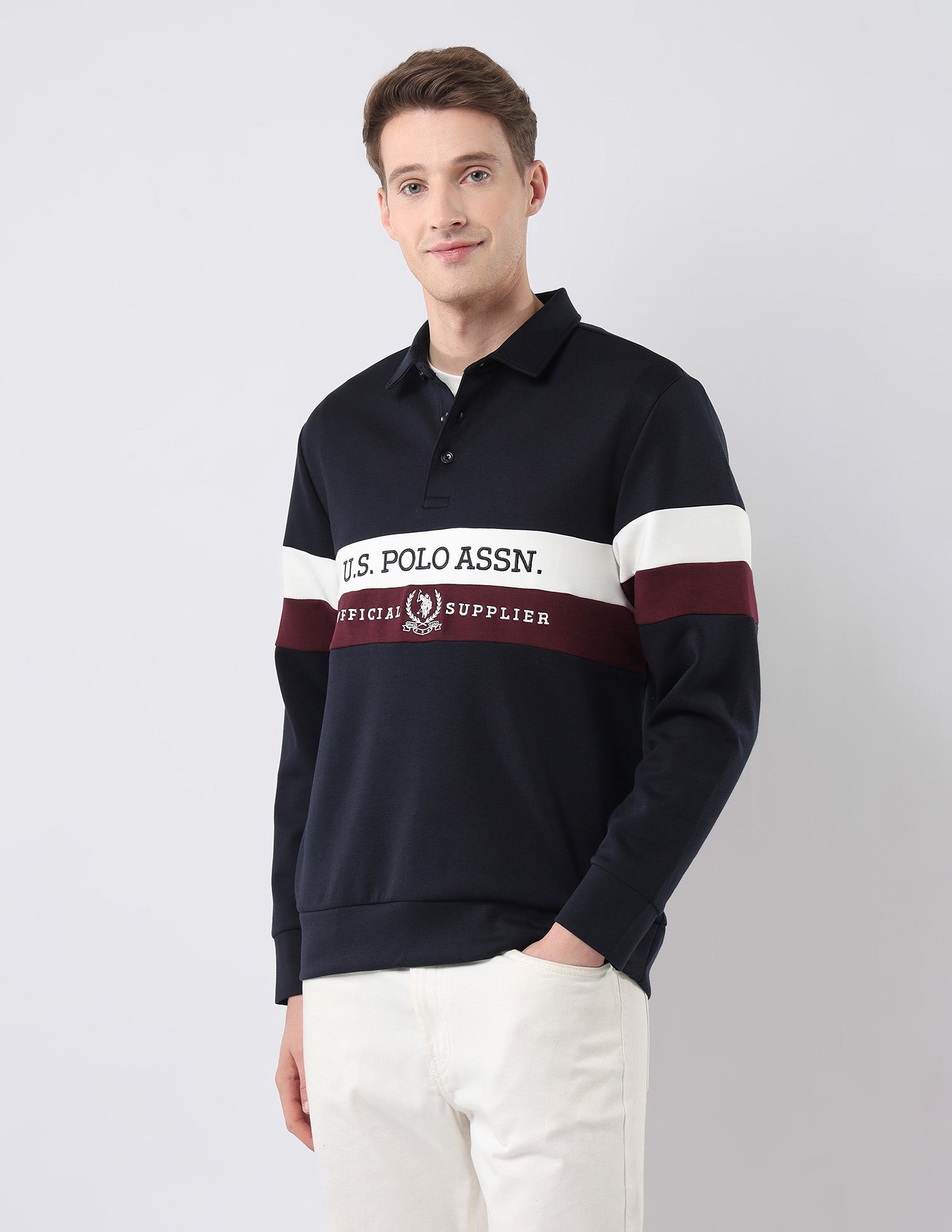 Brand Embroidered Regular Fit Sweatshirt Navy - U.S. POLO ASSN. | Large