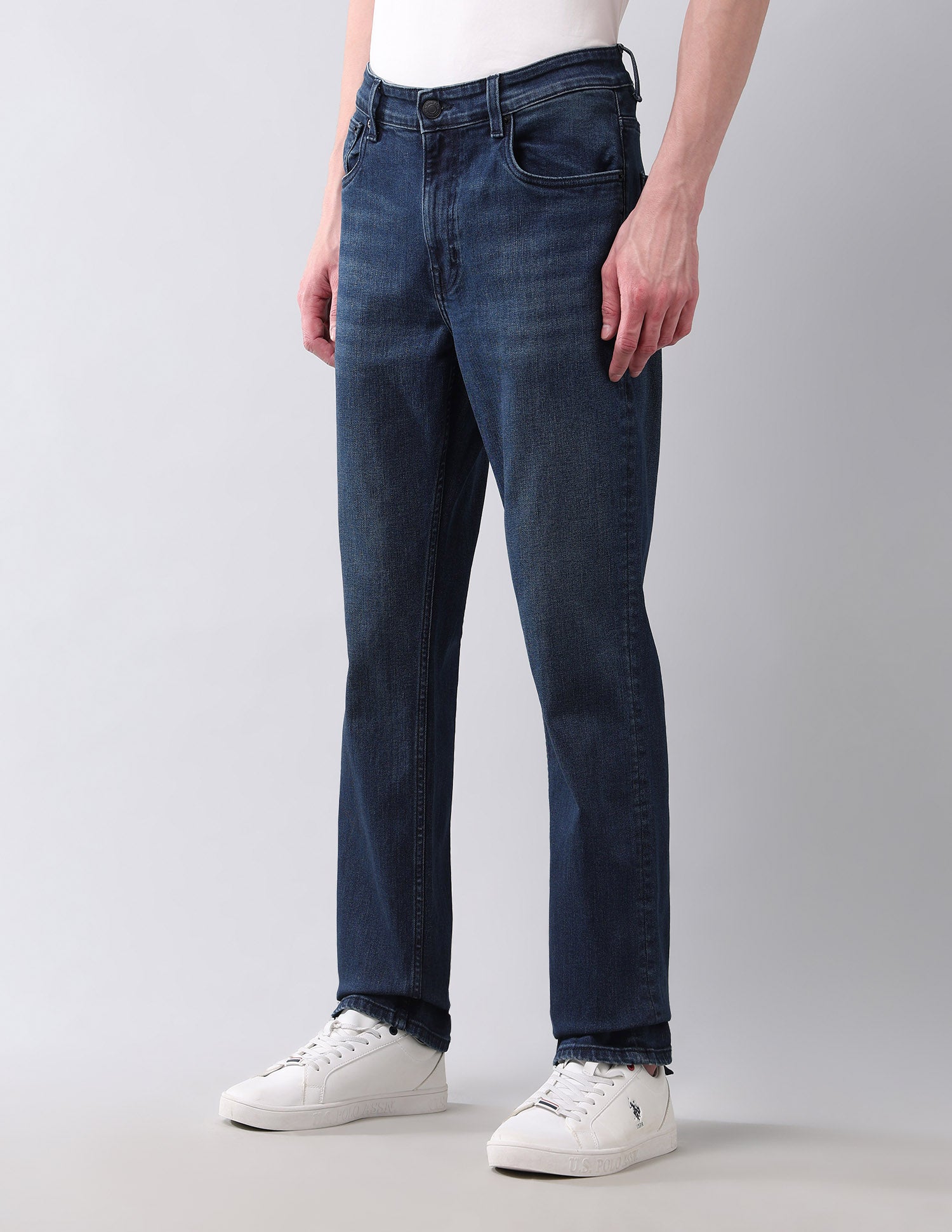 Harold Slim Straight Fit Blue Vintage Jeans Dark Wash - U.S. Polo Assn. India | Large