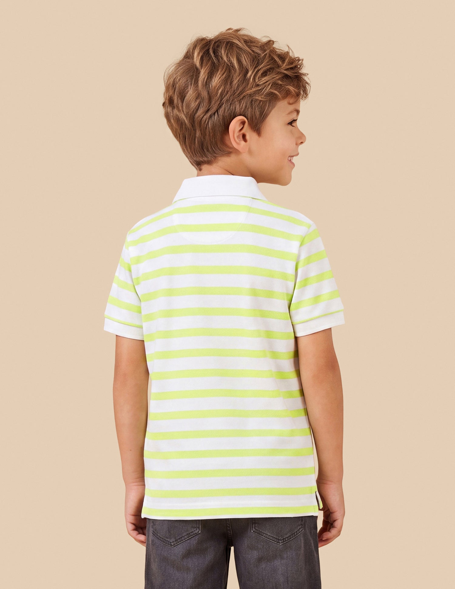 Horizontal Striped Regular Fit Polo Shirt Light Yellow - U.S. Polo Assn. India | Large