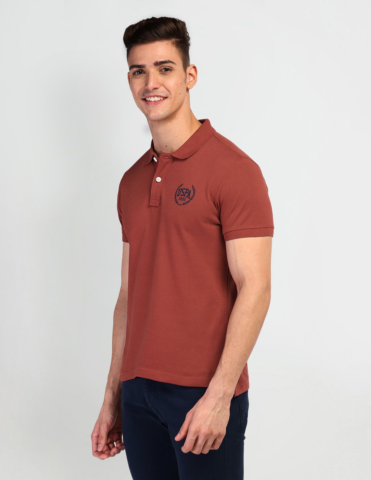 Brand Print Polo Shirt Red - U.S. Polo Assn. India | Large