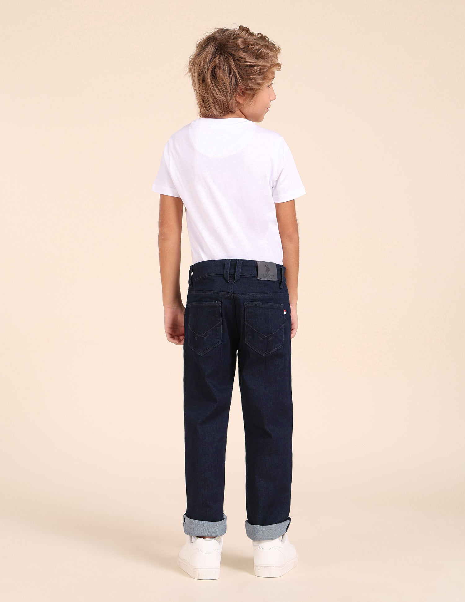 Boys Relaxed Fit Blue Jeans Dark Blue - U.S. POLO ASSN. | Large