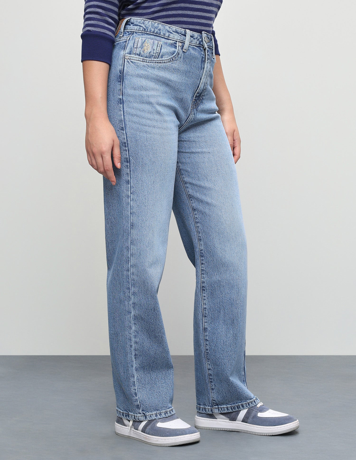 Whiskered Straight Fit Jeans Blue - U.S. Polo Assn. India | Large
