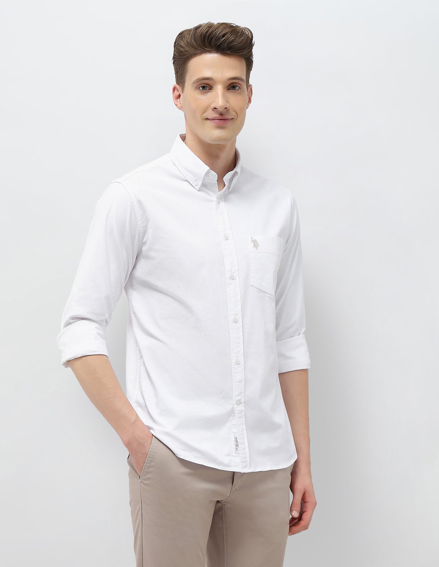 Tailored Fit Oxford Shirt White - U.S. Polo Assn. India | Large