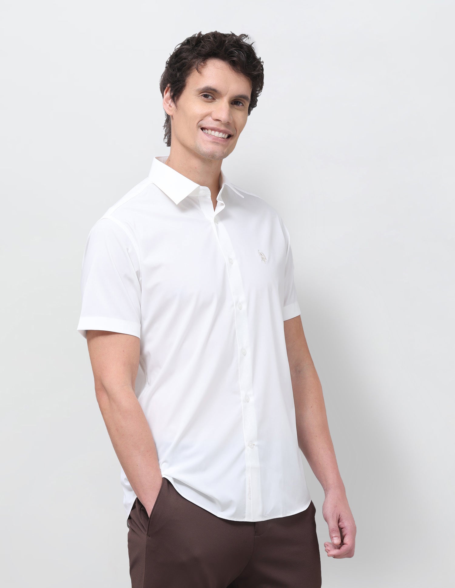 Solid Regular Fit Shirt White - U.S. Polo Assn. India | Large