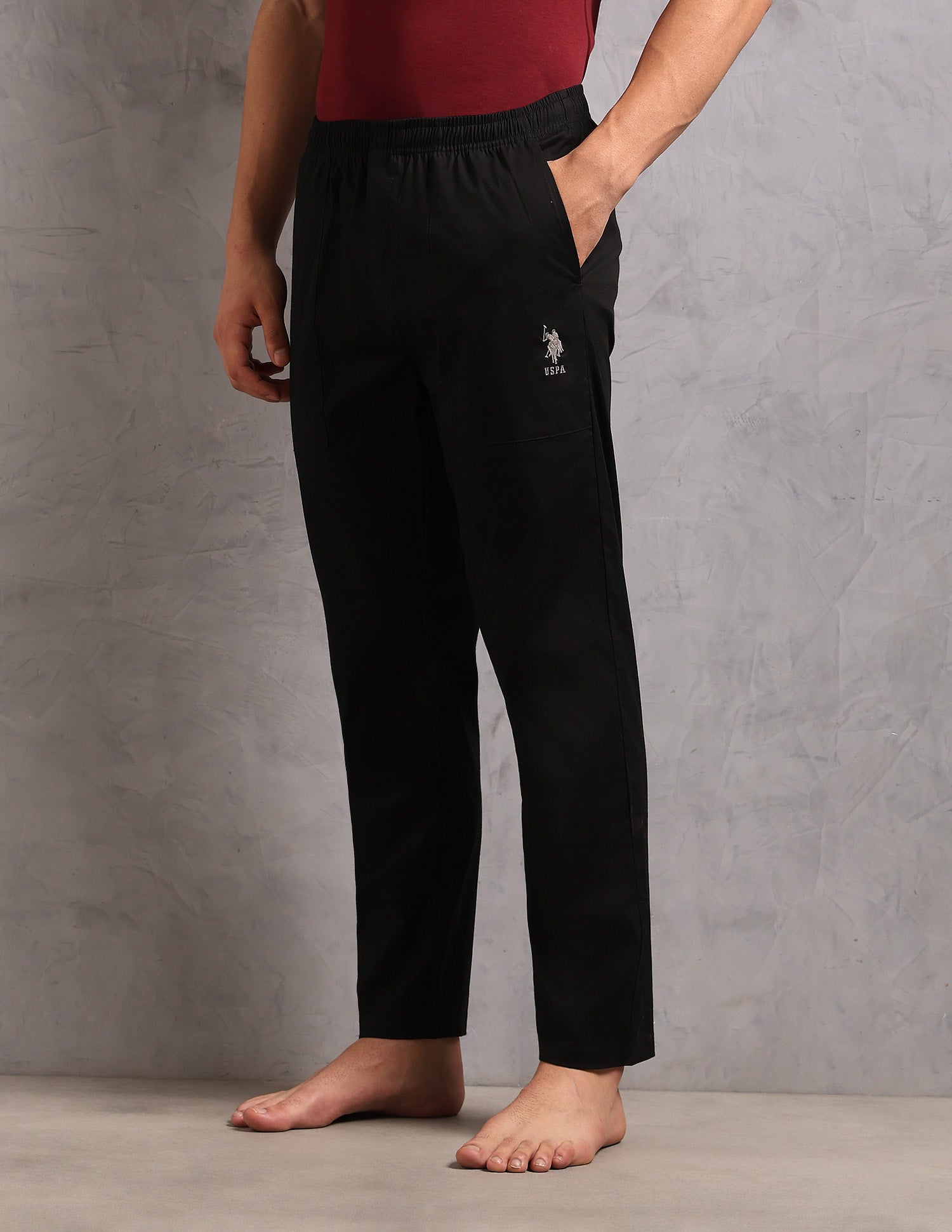 Cotton Stretch Breathable OELP9 Lounge Pants - Pack Of 1 Black - U.S. POLO ASSN. | Large