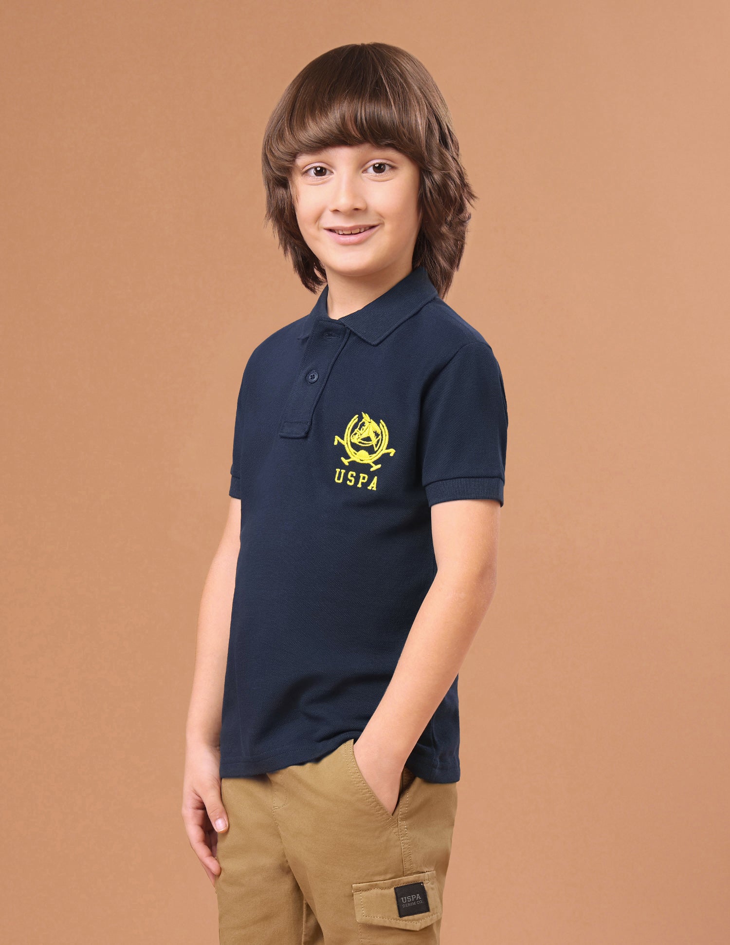 Solid Regular Fit Polo Shirt Navy - U.S. Polo Assn. India | Large