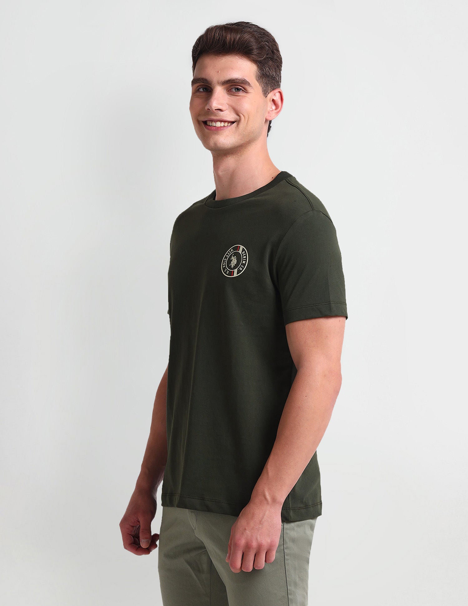 Muscle Fit Cotton T-Shirt Olive - U.S. POLO ASSN. | Large