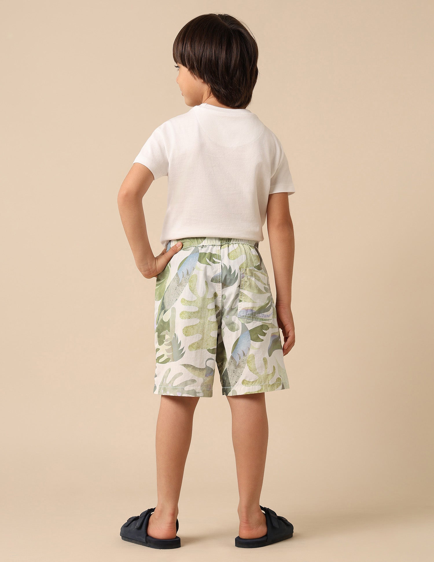 Boys Pure Cotton Tropical Printed Shorts Yellow - U.S. POLO ASSN. | Large