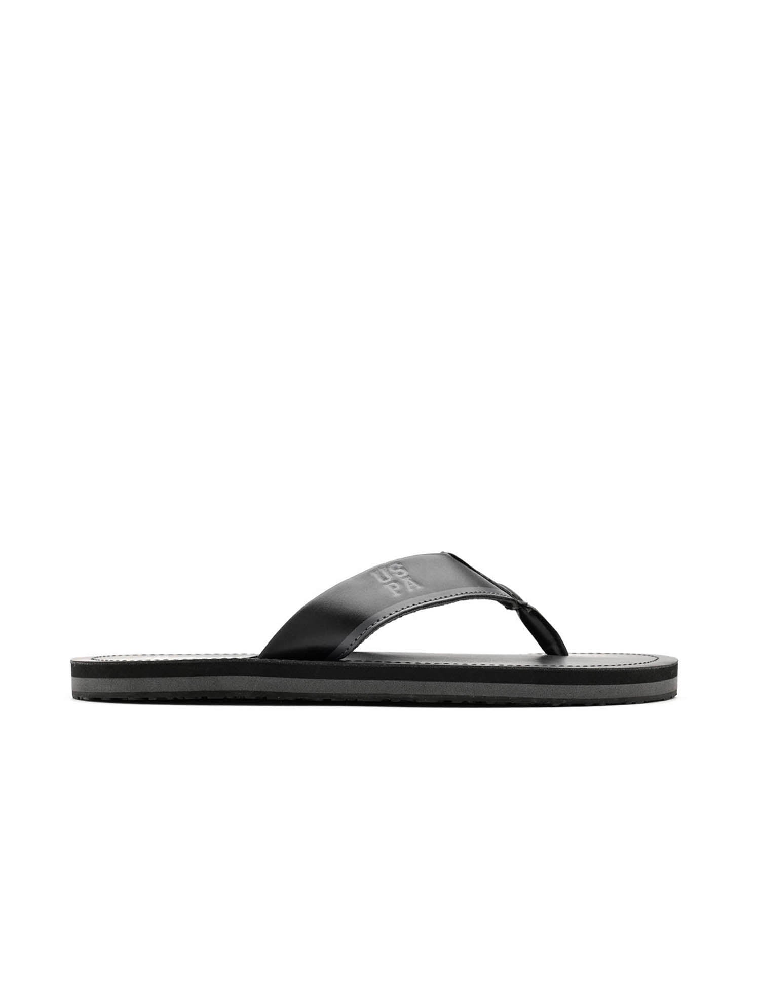Men Musa Solid Flip Flops Black - U.S. Polo Assn. India | Large