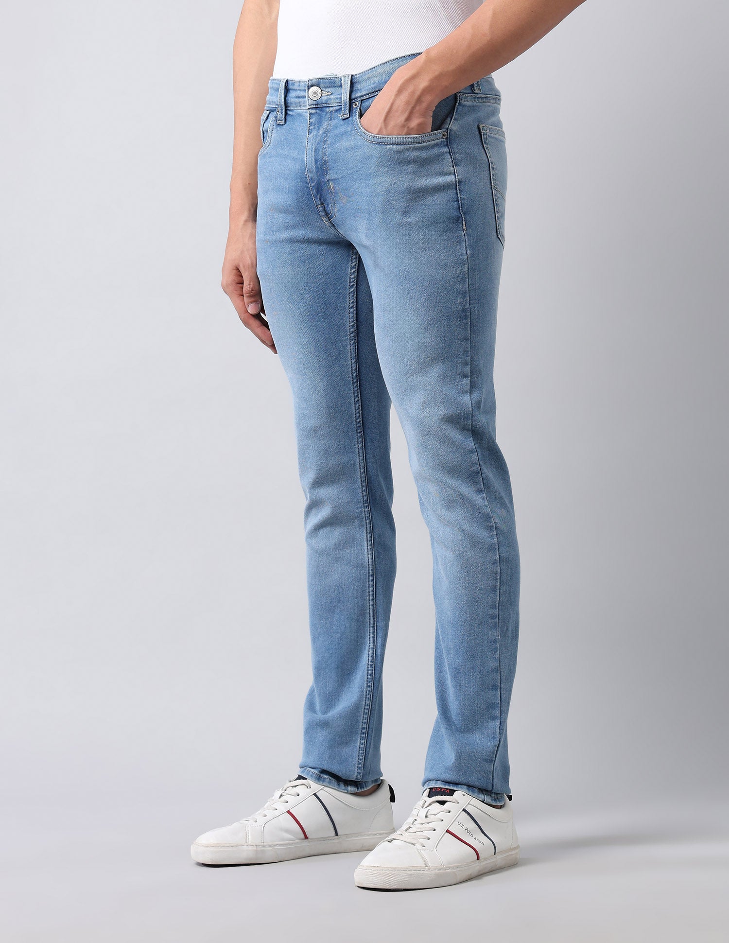 Regallo Skinny Fit Blue Jeans Light Blue - U.S. Polo Assn. India | Large