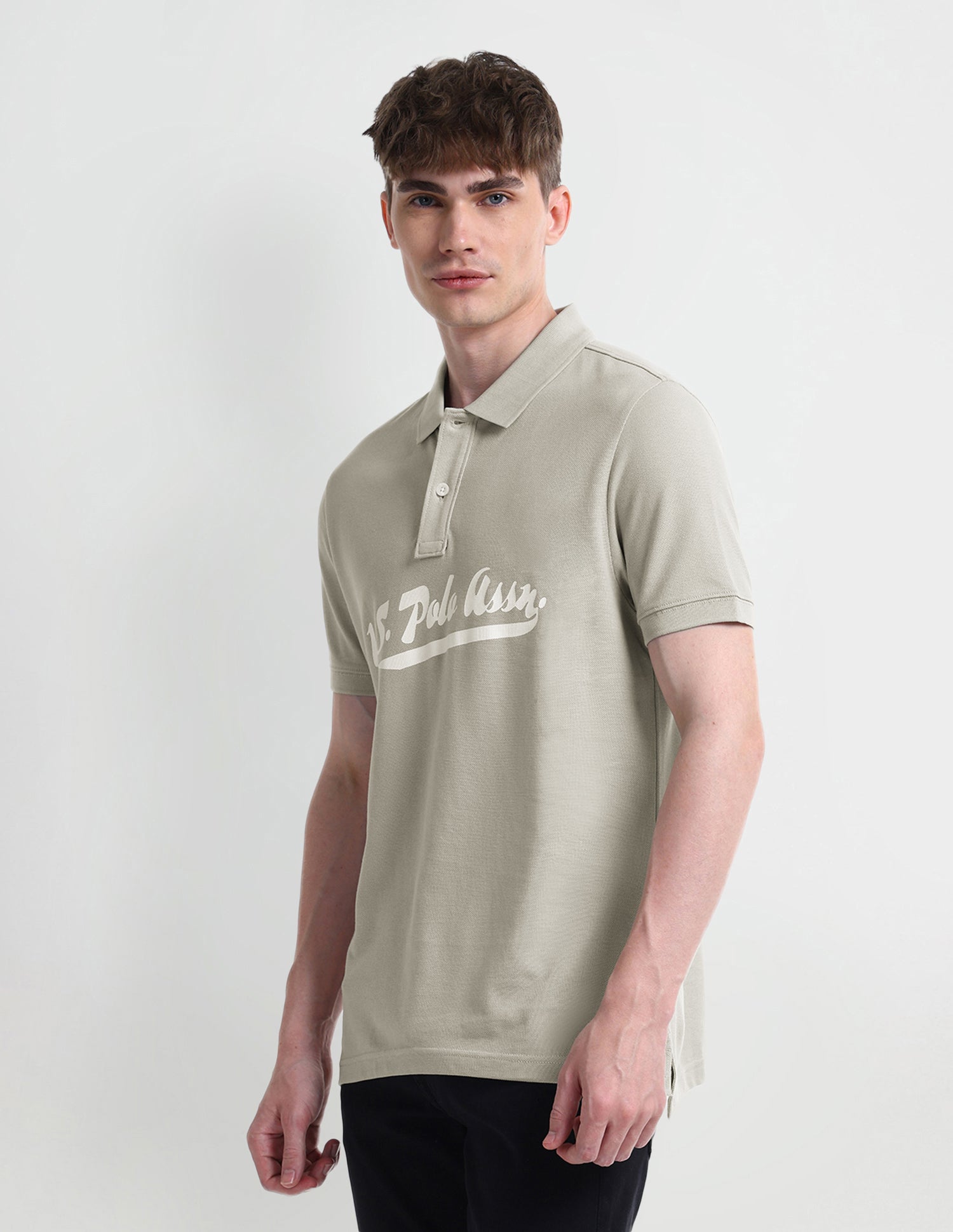 Typography Regular Fit Polo Shirt Grey - U.S. Polo Assn. India | Large