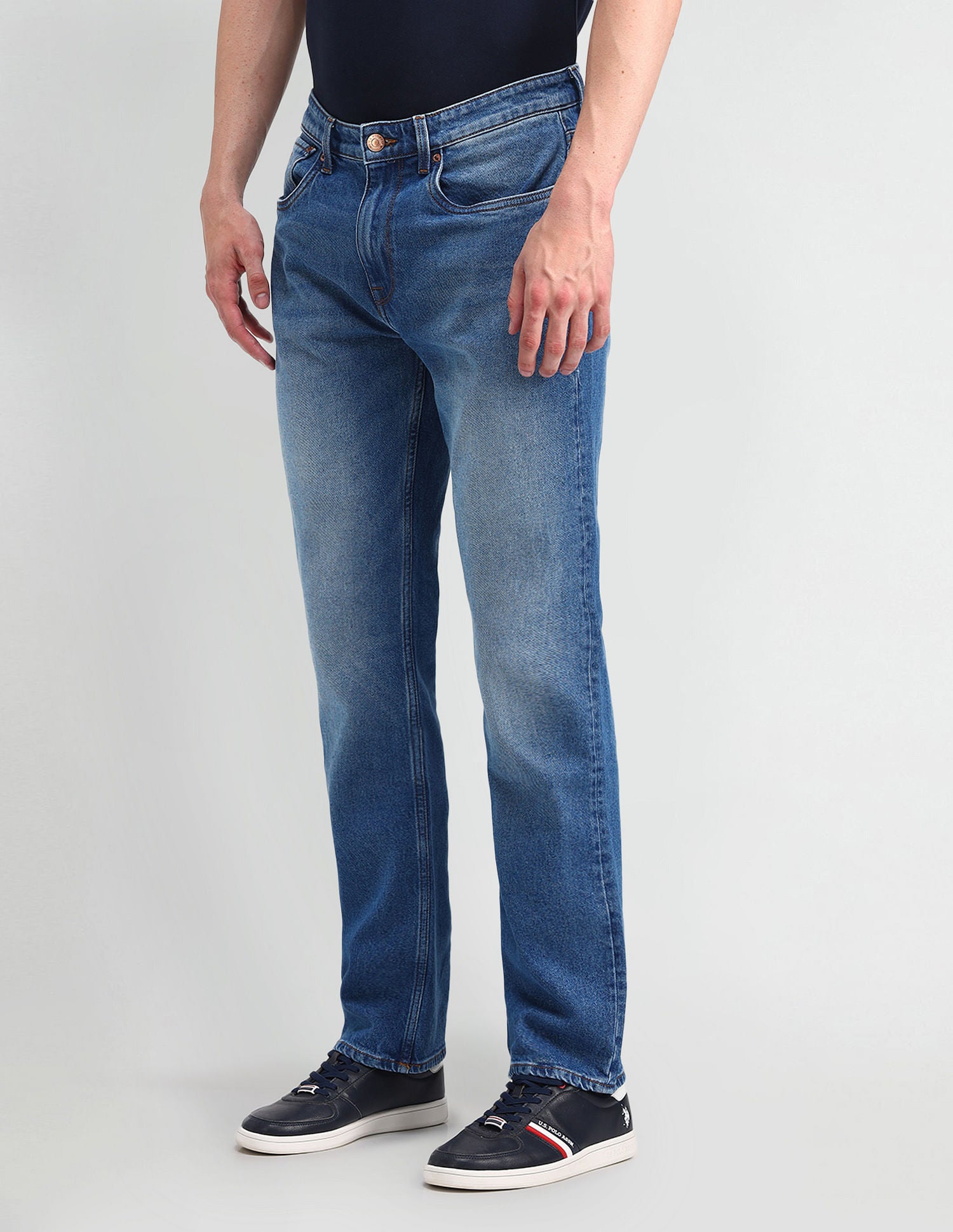 Harold Slim Straight Blue Jeans Blue - U.S. POLO ASSN. | Large