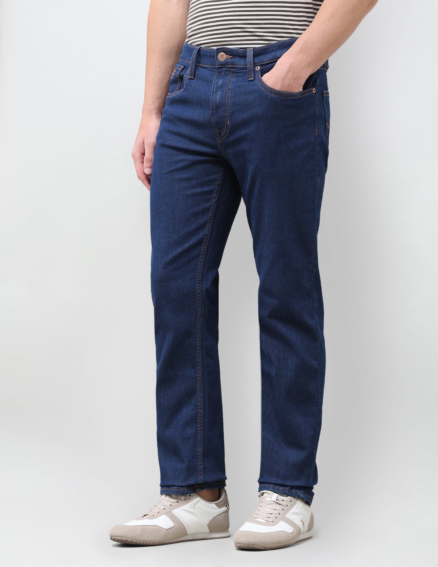 Solid Slim Straight Fit Jeans Blue - U.S. Polo Assn. India | Large