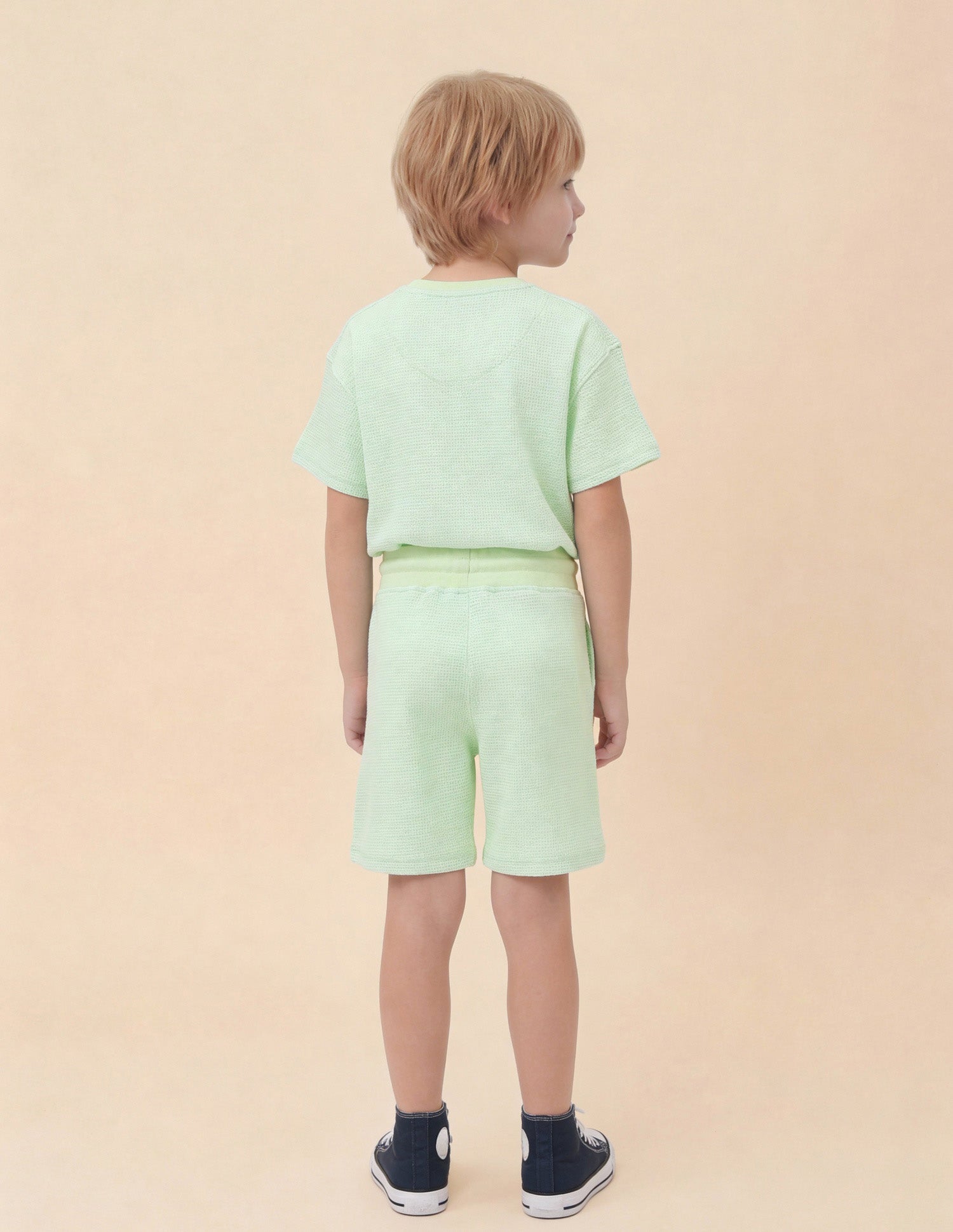 Boys Textured Regular Fit Shorts Light Green - U.S. Polo Assn. India | Large