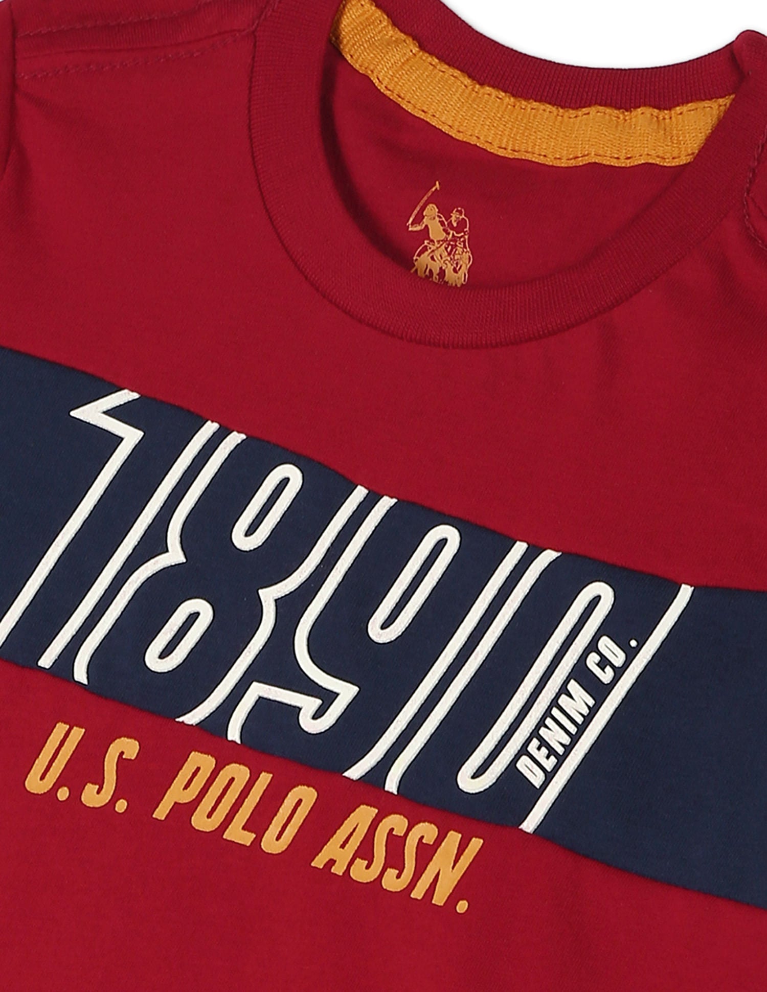 Ribbed Neck Logo T-Shirt Red - U.S. POLO ASSN. | Large