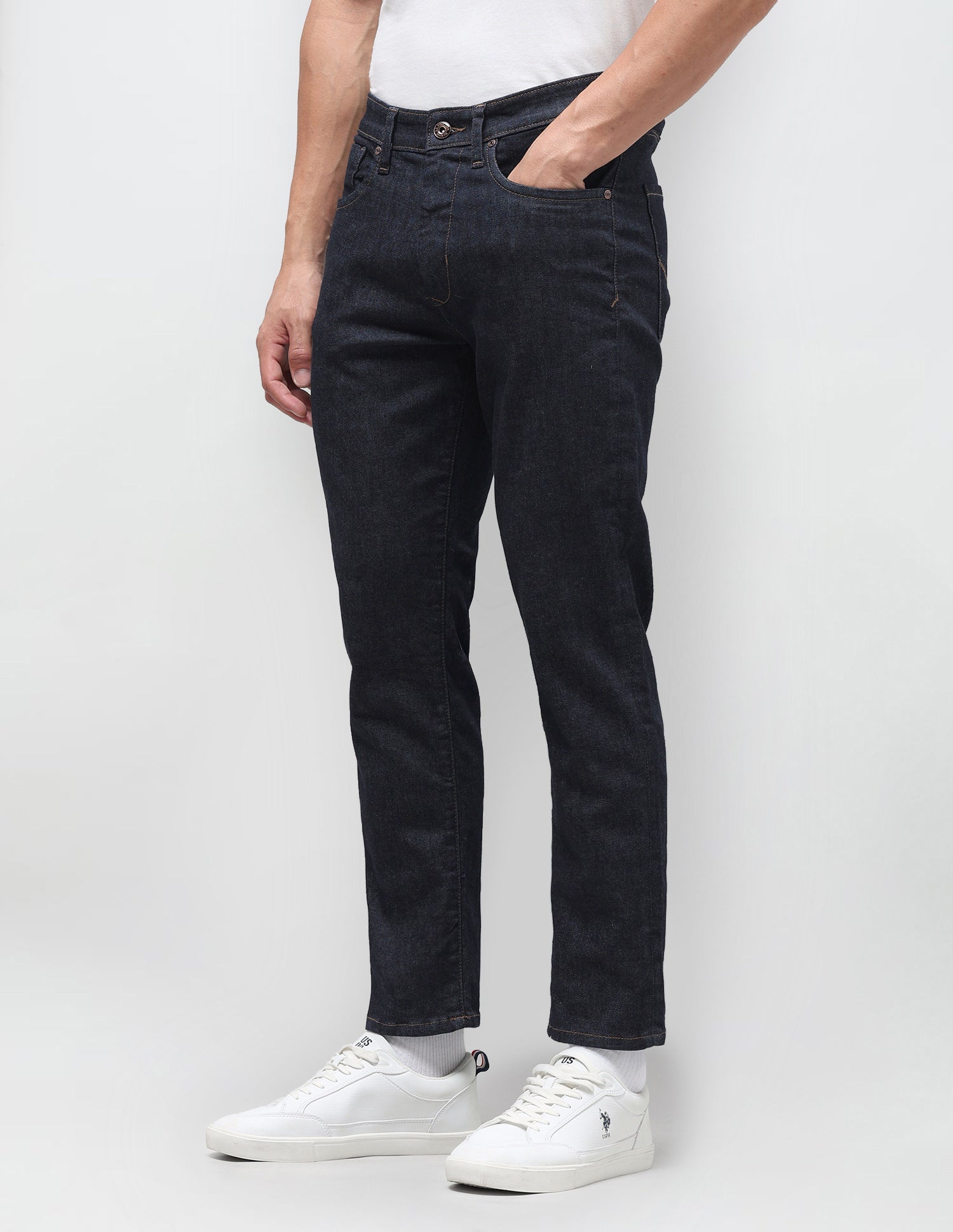 Cole Comfort Cropped Fit Blue Jeans Rinse Blue - U.S. Polo Assn. India | Large