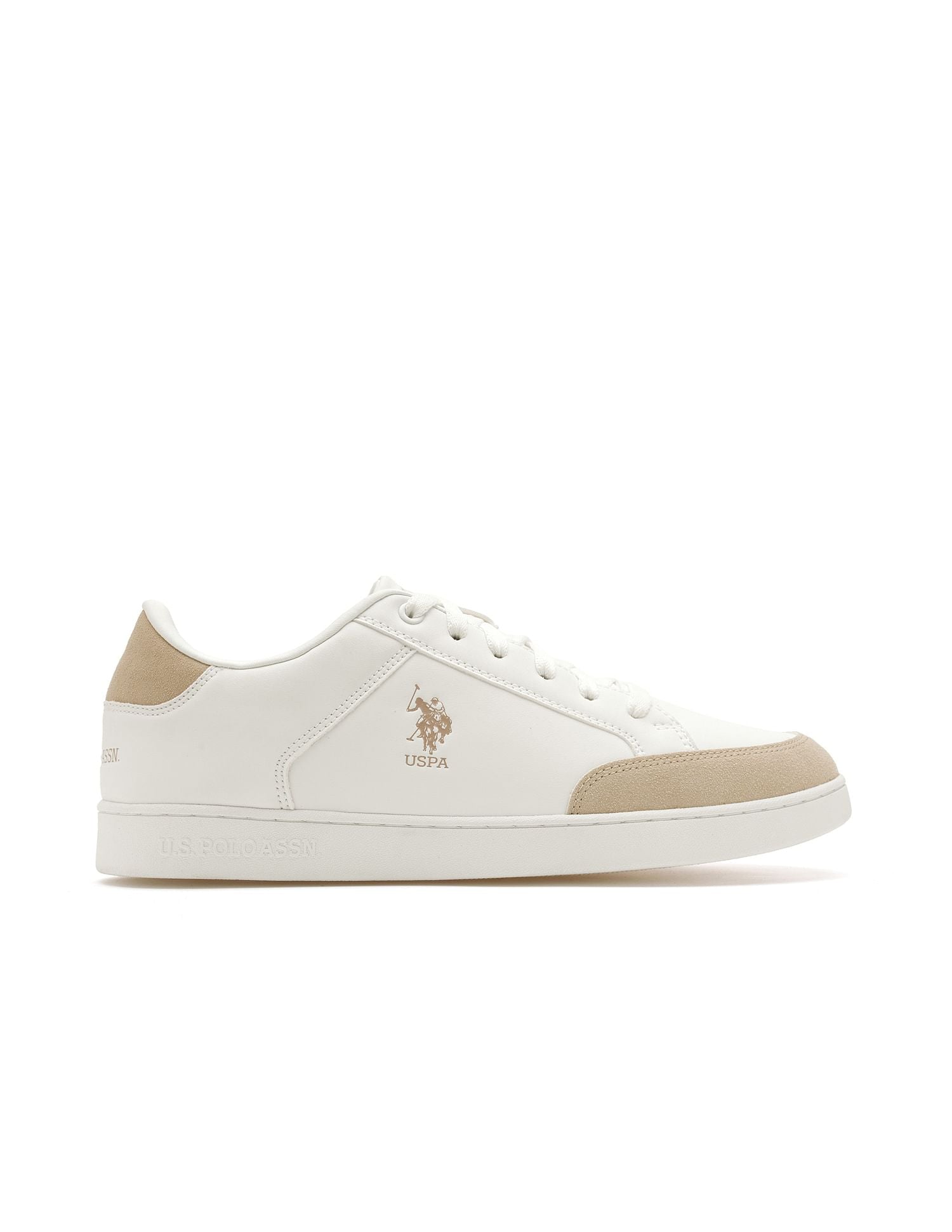 Men Vancer Suede Colourblocked Sneakers Off White - U.S. POLO ASSN. | Large