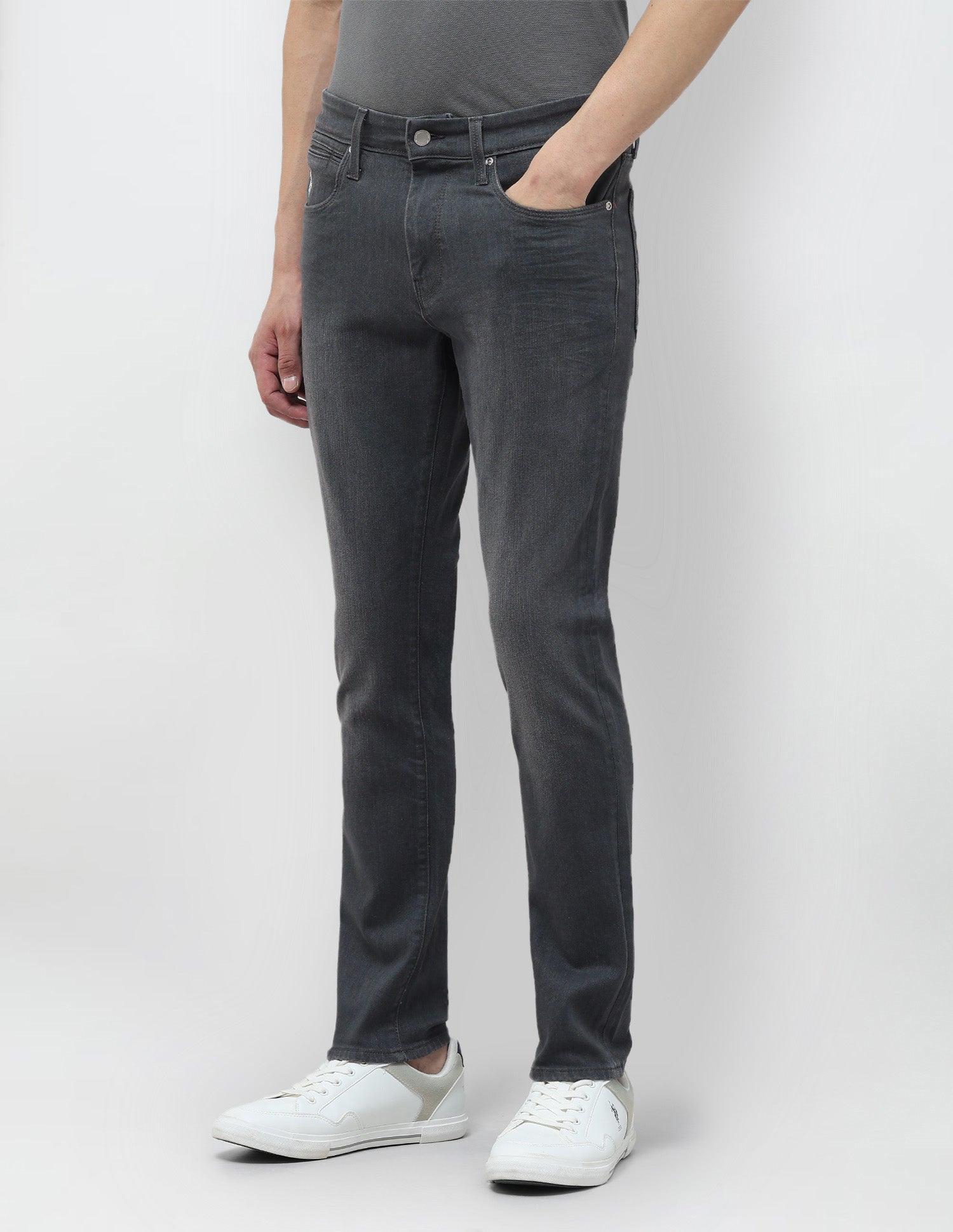 Brandon Slim-Tapered Fit Grey Jeans Dark Grey Wash - U.S. POLO ASSN. | Large