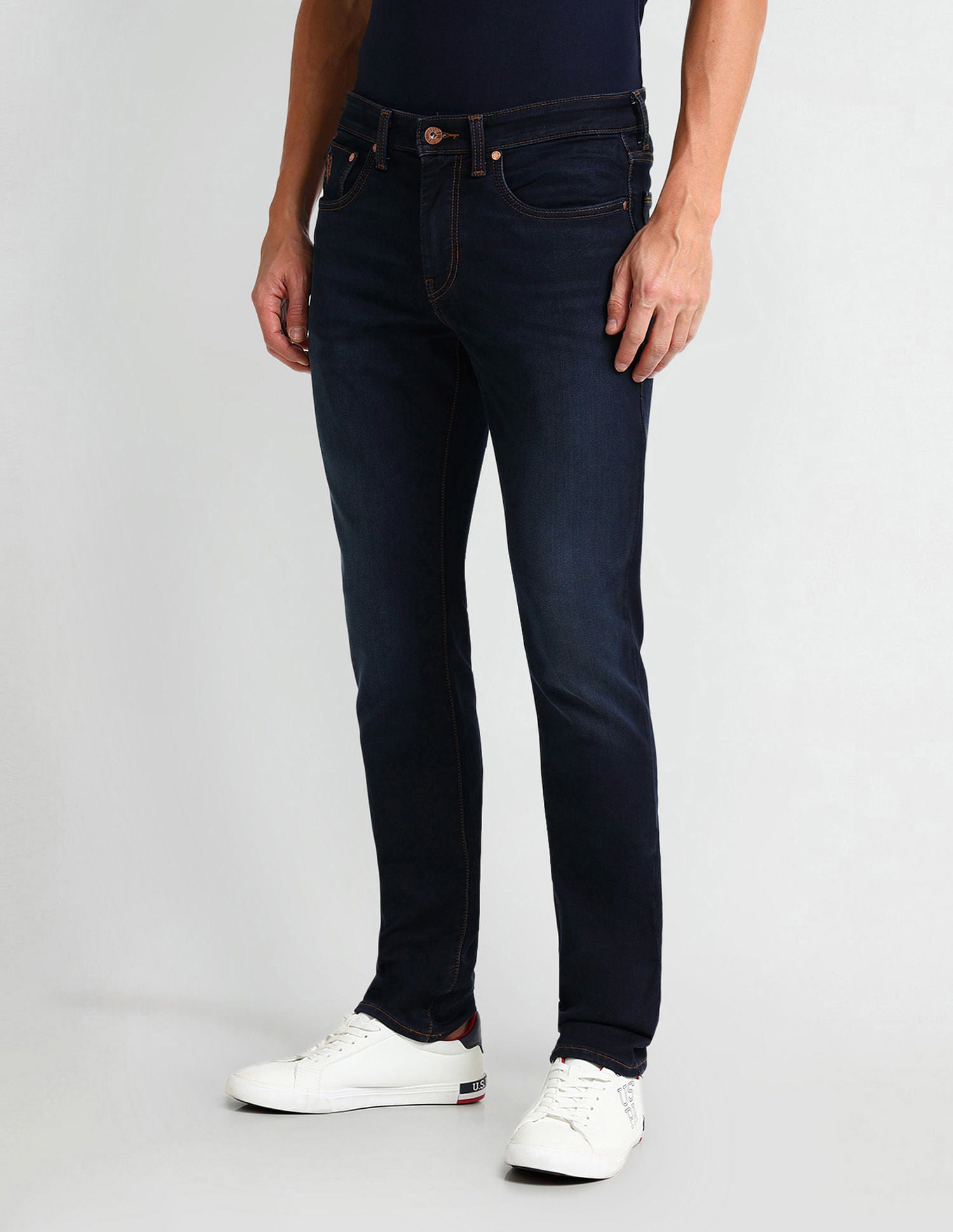 Slim Tapered Fit Blue Jeans Dark-Blue - U.S. POLO ASSN. | Large