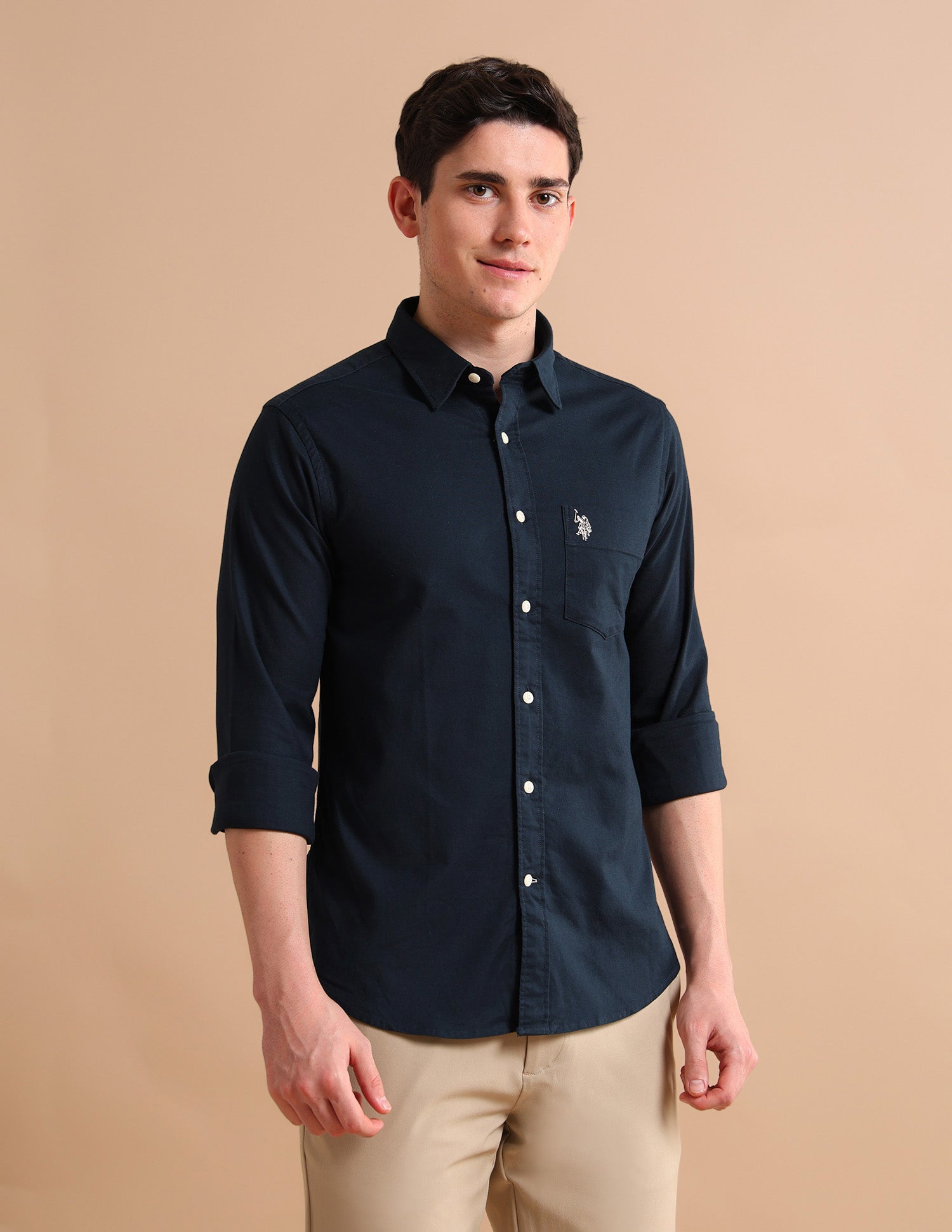 Stretchy Twill Formal Shirt Navy - U.S. POLO ASSN. | Large