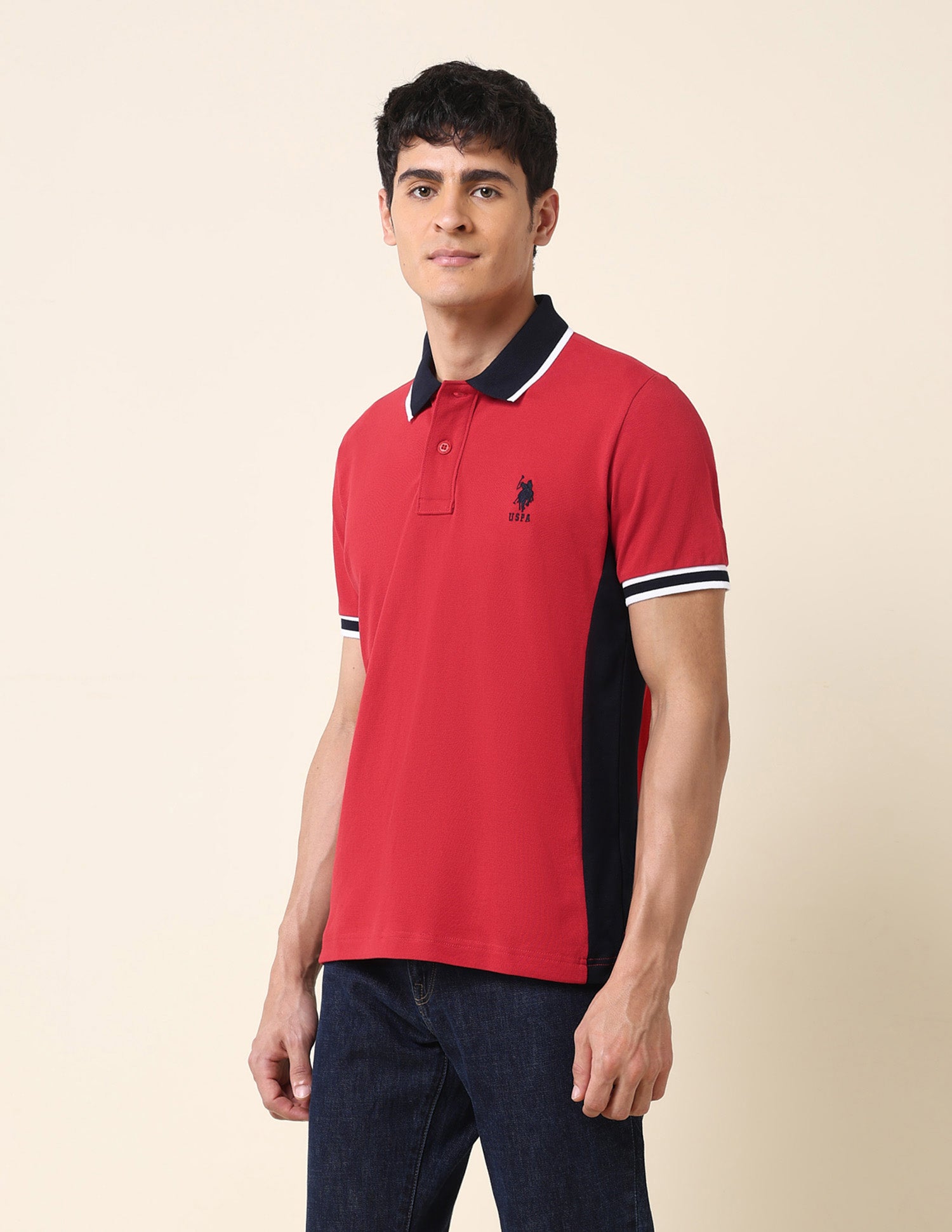 Pure Cotton Classic Polo Shirt Red - U.S. Polo Assn. India | Large