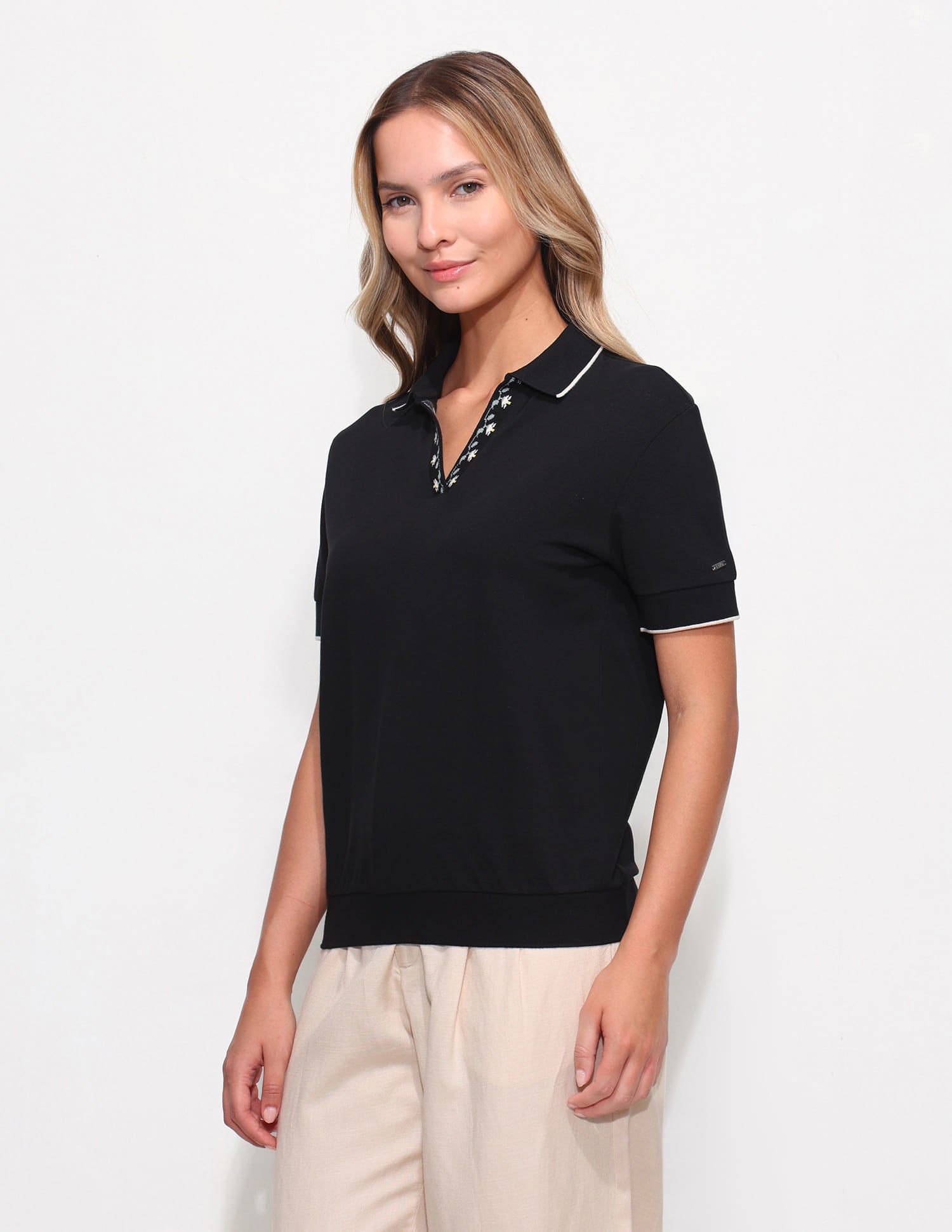 Relaxed Fit Solid Polo Shirt Black - U.S. Polo Assn. India | Large